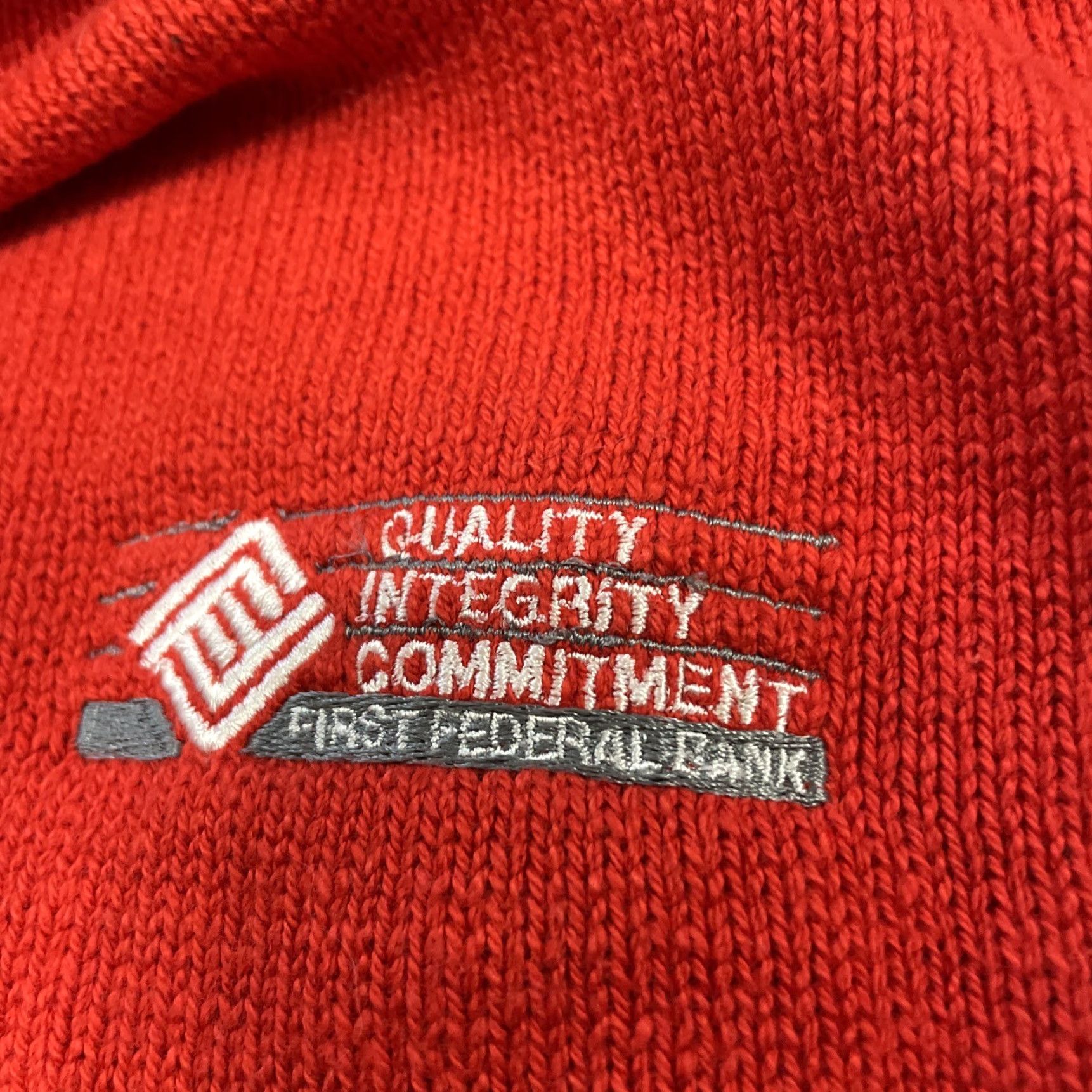 Vintage 3 STRIKES Men XL Vintage Preppy Red Sweater Pullover Knit United States Logo USA Bank New York Crew Neck Autumn Winter Spring Size US XL / EU 56 / 4 - 6 Thumbnail