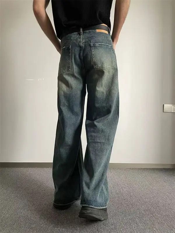 Japanese Brand Kino Men's street washed distressed straight jeans y2k Size US 32 / EU 48 - 8 Thumbnail