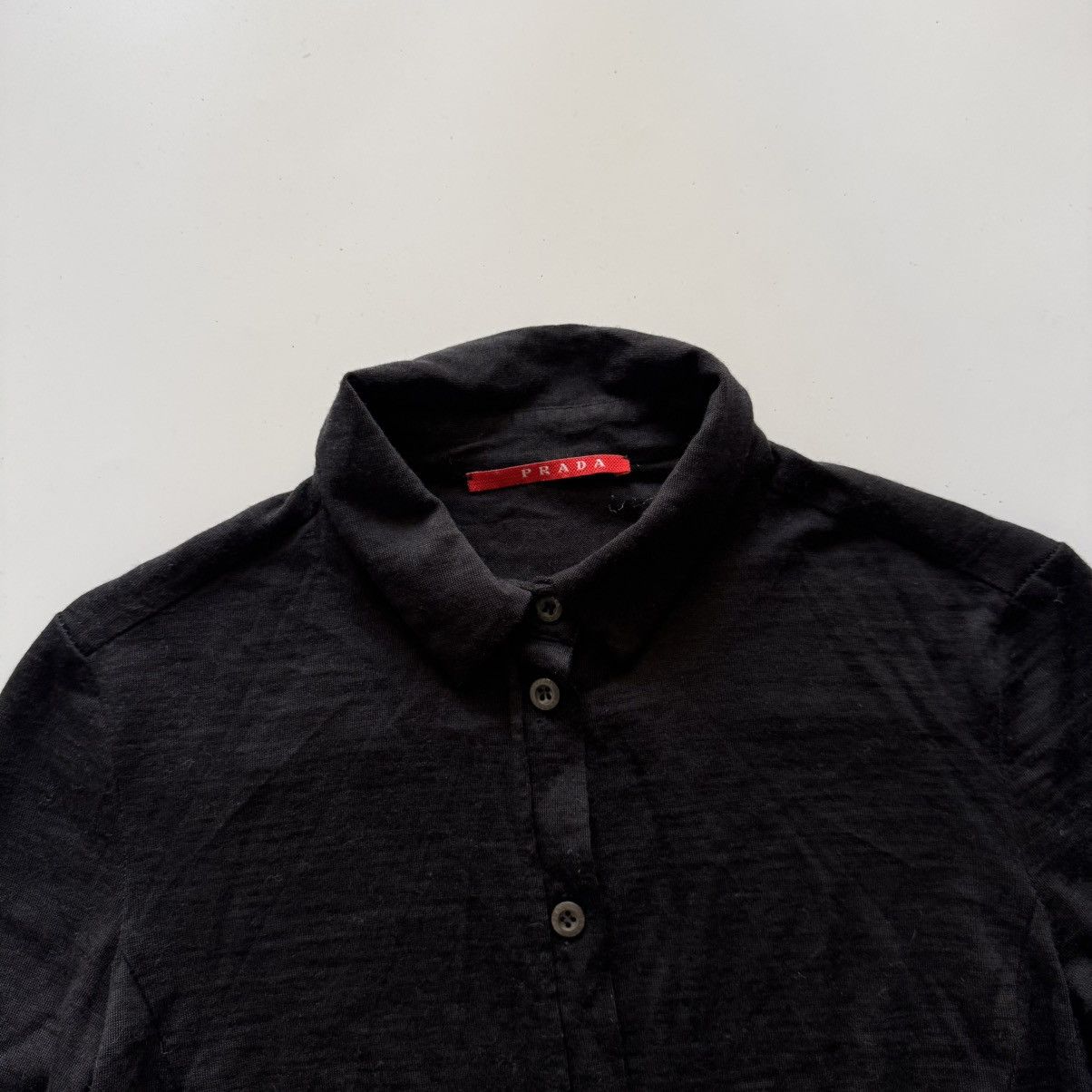 Prada ARCHIVAL Prada SS07 Lana Vergine Wool Button Down Shirt Size XS / US 0-2 / IT 36-38 - 2 Thumbnail