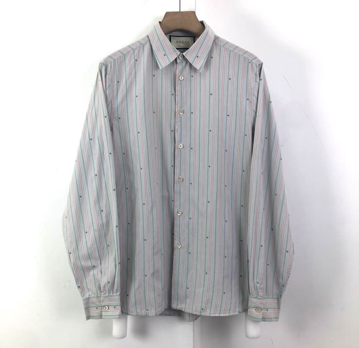Gucci Gucci Long Sleeve Striped Shirt K12 Size US M / EU 48-50 / 2 - 1 Thumbnail