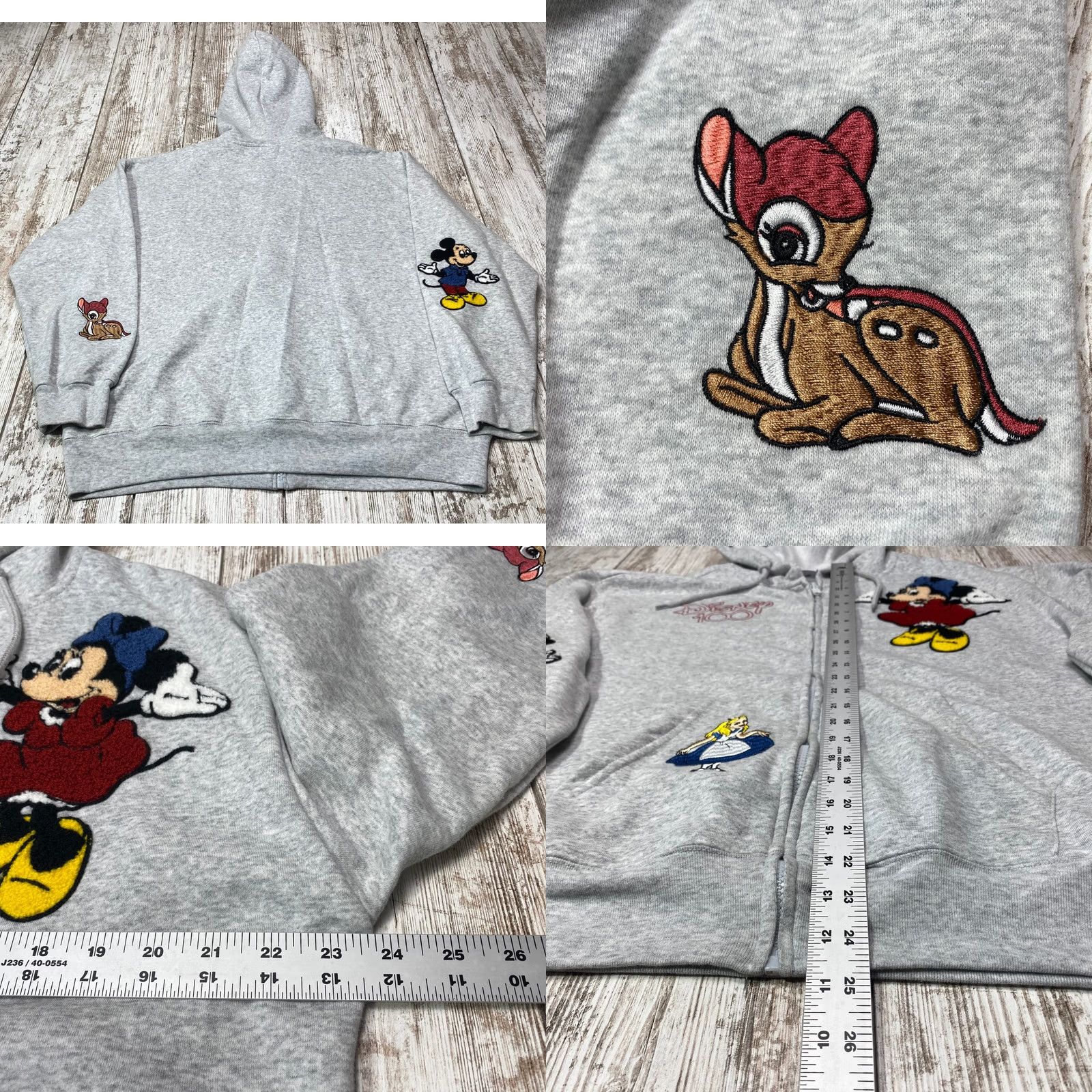 Disney Disney 100 Women’s Hoodie Large Gray Full Zip Mickey Minnie Bambi Shirt Womens Size L / US 10 / IT 46 - 9 Thumbnail