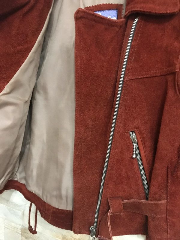 Vintage Elegant Children's Suede Leather Jacket - Dark Brown,Vintage Size US XXS / EU 40 - 5 Thumbnail