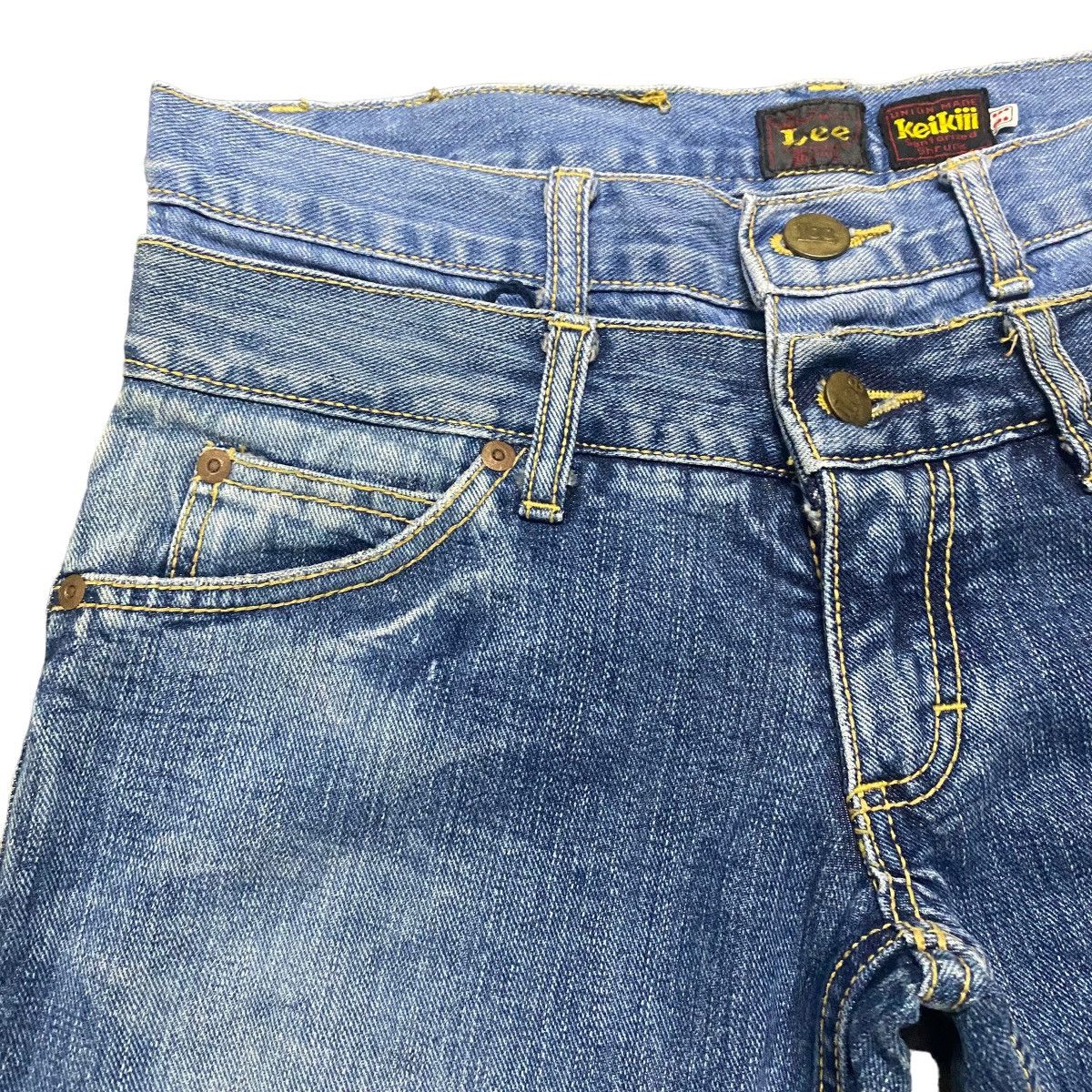 Japanese Brand Keikii Lee Denim Double Waist Flare Jeans Size US 29 - 5 Thumbnail