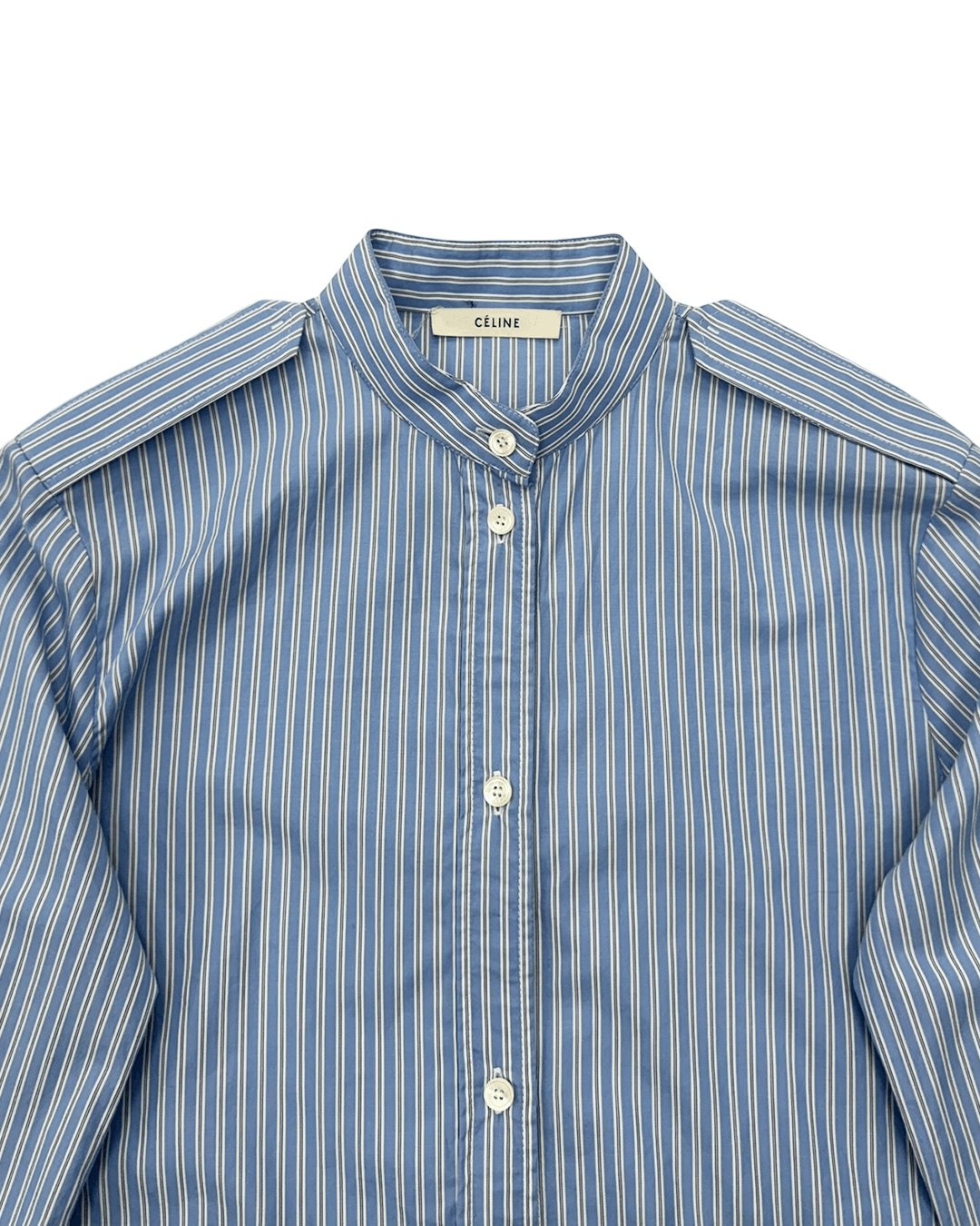 Celine Celine by Phoebe Philo Stripe Mixed Fabric Shirt Size XS / US 0-2 / IT 36-38 - 6 Thumbnail
