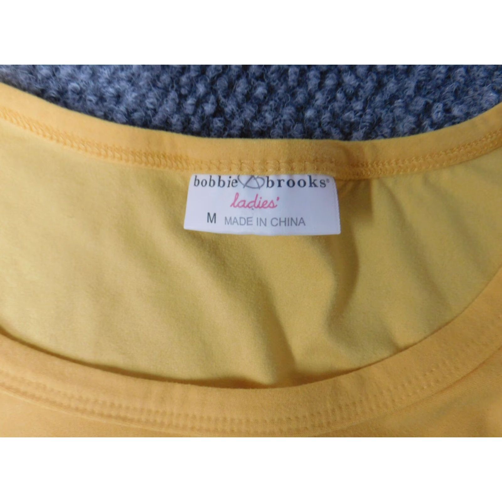 Vintage Bobbie Brooks Blouse Womens M Yellow Casual Crew Neck Pullover Stretch Regular Size M / US 6-8 / IT 42-44 - 5 Thumbnail