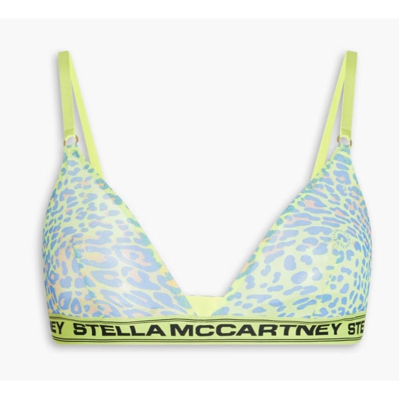 Stella McCartney Leopard print stretch mesh triangle bra line Green Size ONE SIZE - 1 Thumbnail