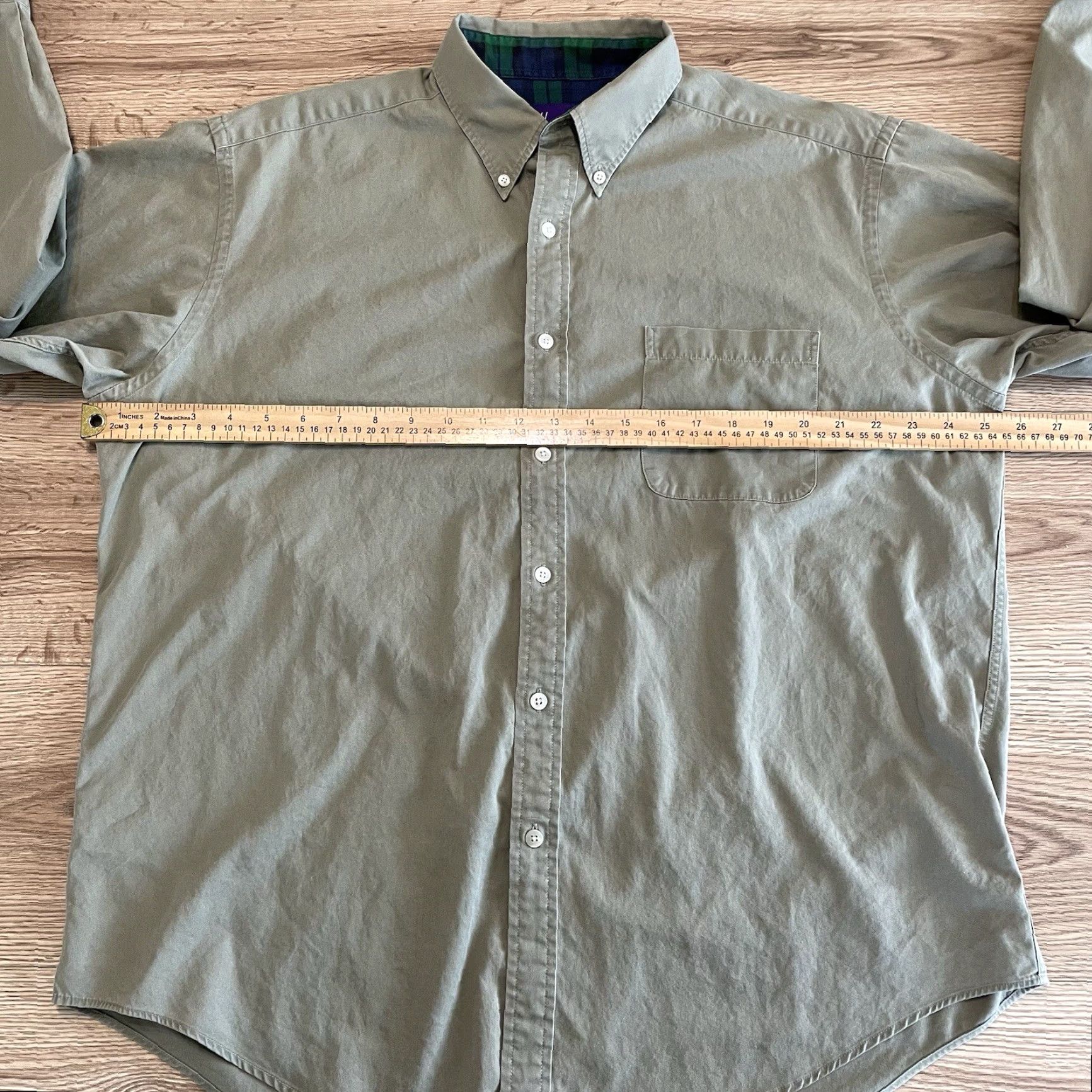 Vintage HUNT CLUB Twill Button-Up Shirt Men Large Long Sleeve Green Size US L / EU 52-54 / 3 - 5 Thumbnail