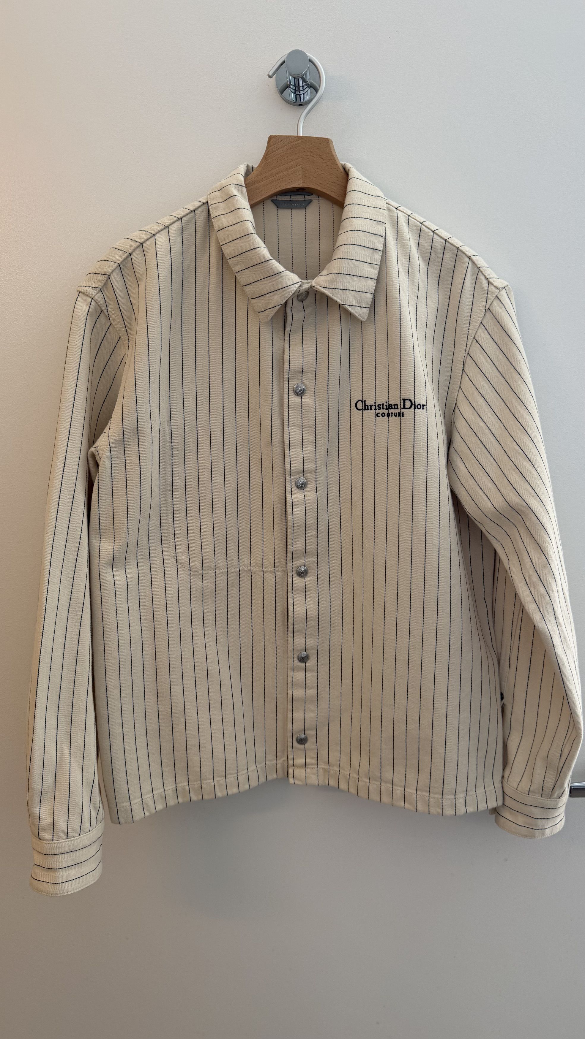 Dior Dior Homme Cream Striped Cotton Button Front Jacket Size US S / EU 44-46 / 1 - 2 Thumbnail