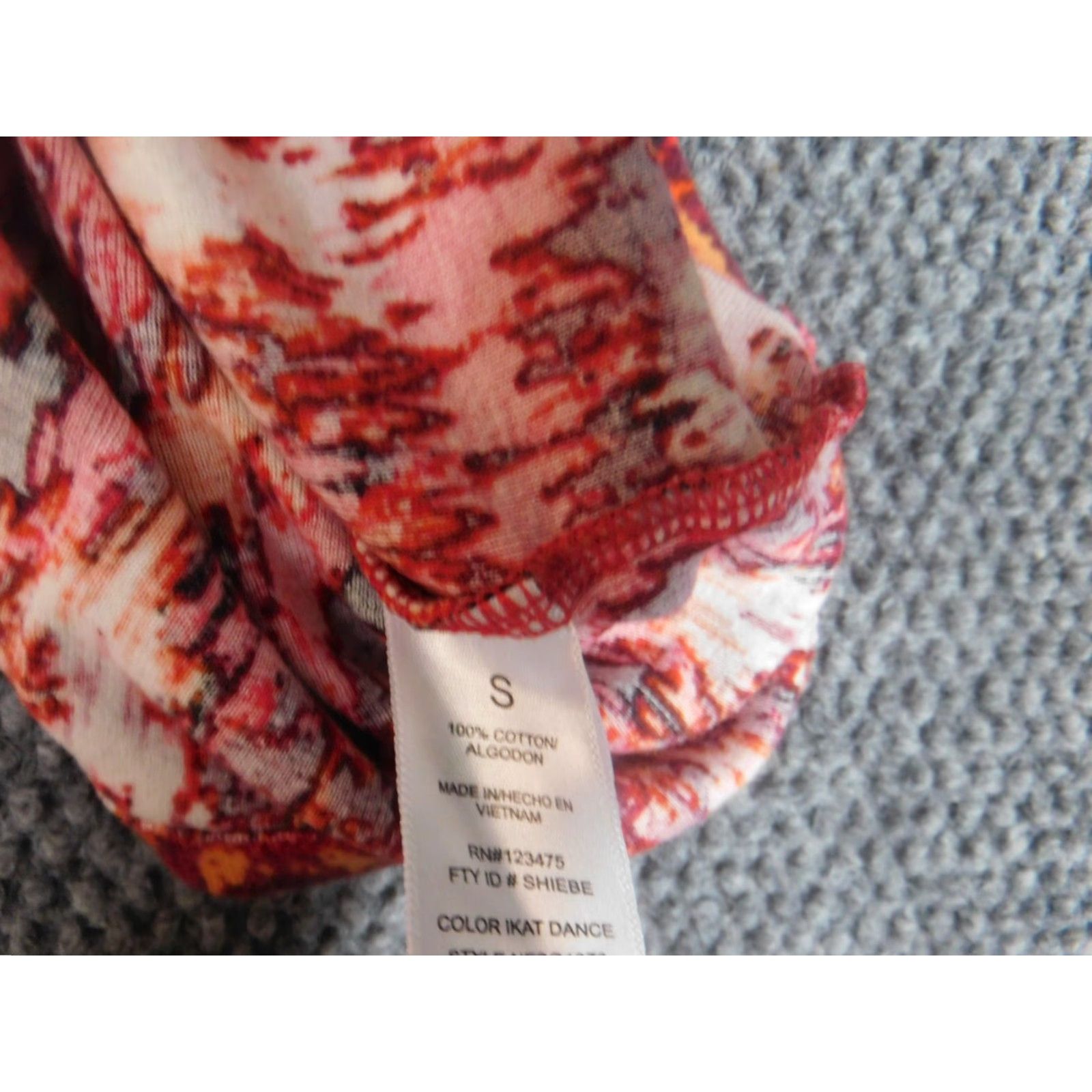 Nicole Miller Nicole Miller Blouse Womens S Red Round Neck Pullover Cotton Denim Long Sleeve Casual Stretch Regular Size S / US 4 / IT 40 - 7 Thumbnail