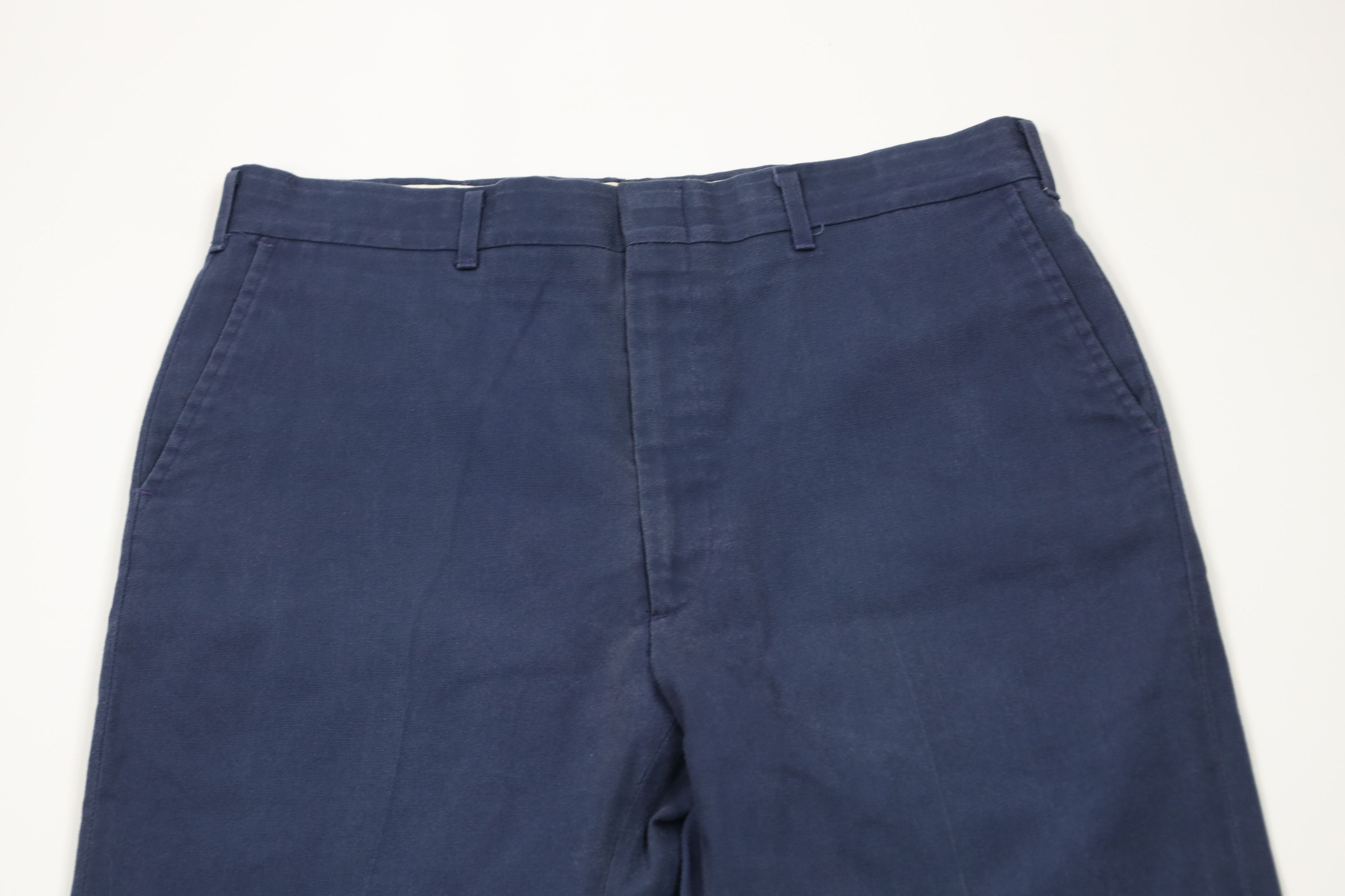 Vintage Vintage 70s Streetwear Flared Wide Leg Chino Pants Blue USA Size US 32 / EU 48 - 2 Thumbnail