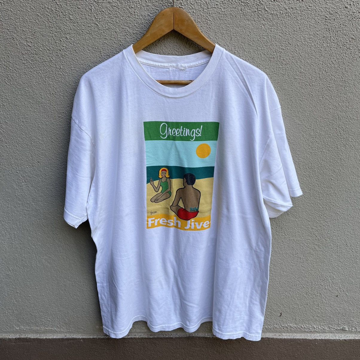 Freshjive Vintage 90s FRESHJIVE usa raw vibes tee rave Size US XL / EU 56 / 4 - 1 Thumbnail