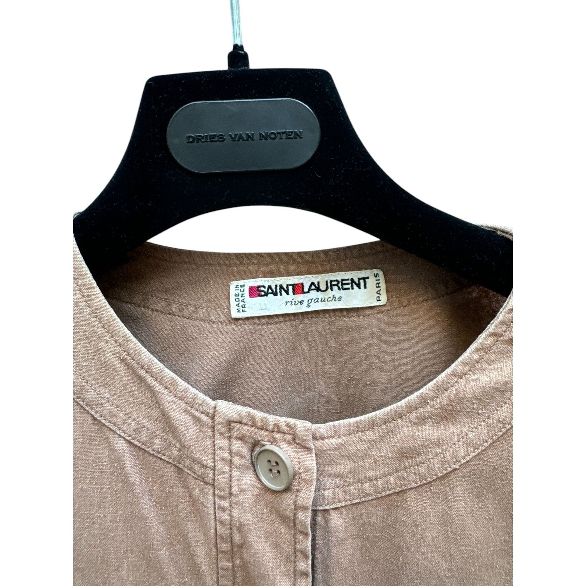 Yves Saint Laurent Vintage Brown Linen Dress Size M / US 6-8 / IT 42-44 - 5 Thumbnail