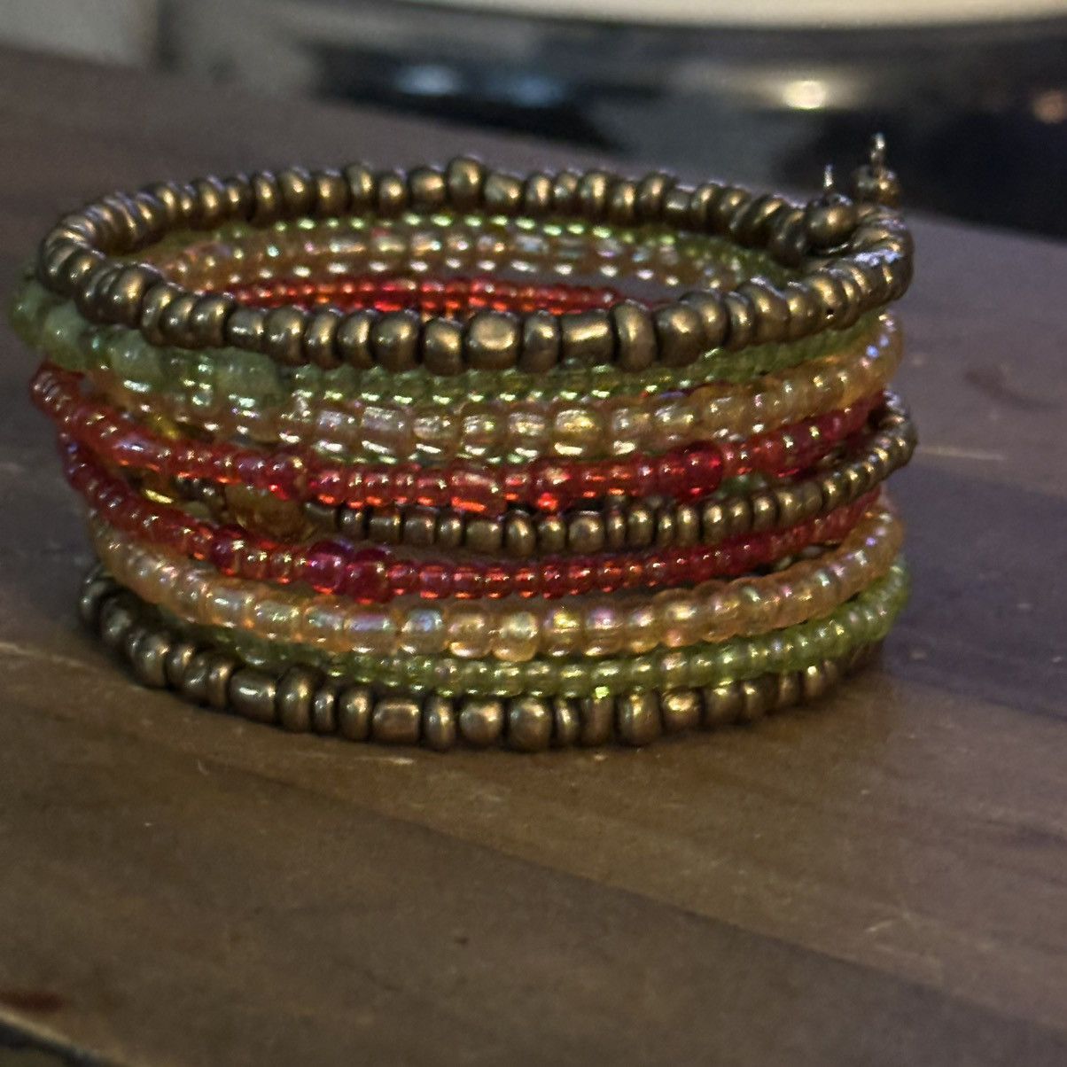 Other Multi strand multicolor bead cuff bracelet Size ONE SIZE - 4 Thumbnail