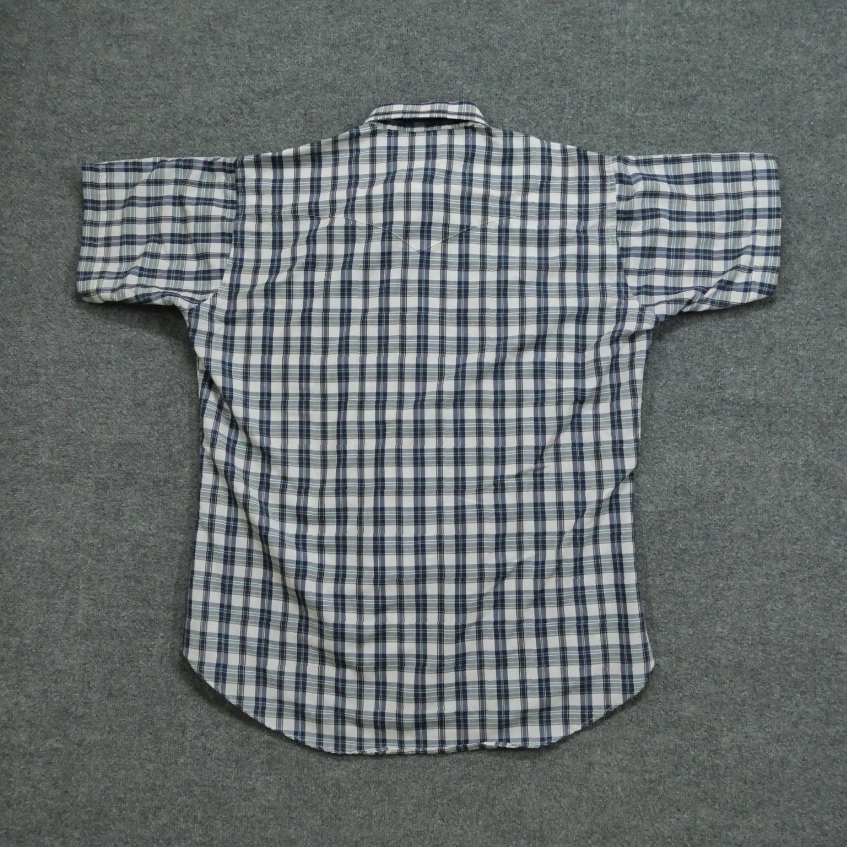 Vintage VINTAGE Flying Ranchwear Shirt Mens 17.5 White Blue Plaid Pearl Snap 90s Western Cowboy Pockets Size US XXL / EU 58 / 5 - 6 Thumbnail