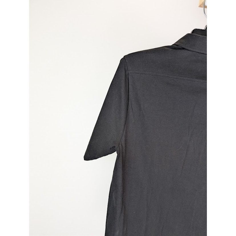 Dries Van Noten o1rshd1 Men's Solid Polo Shirt in Black Size US M / EU 48-50 / 2 - 11 Thumbnail
