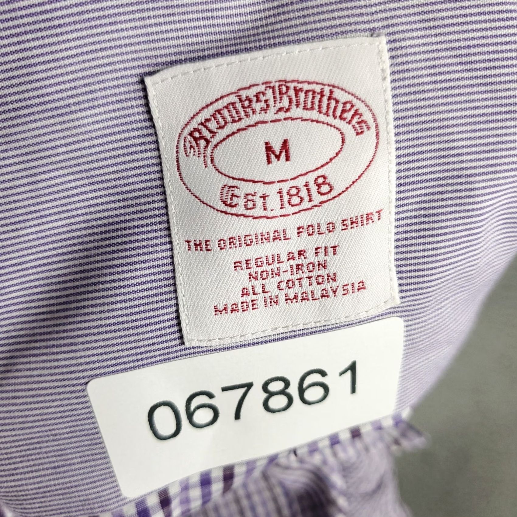 Brooks Brothers Brooks Brothers Shirt Mens Medium Purple Check Button Up Long Sleeve Size US M / EU 48-50 / 2 - 7 Thumbnail