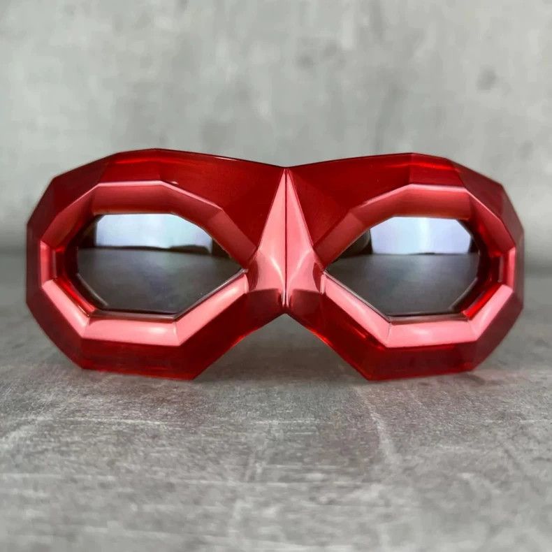 Walter Van Beirendonck walter van beirendonck Red diamond-cut sunglasses Size ONE SIZE - 2 Thumbnail