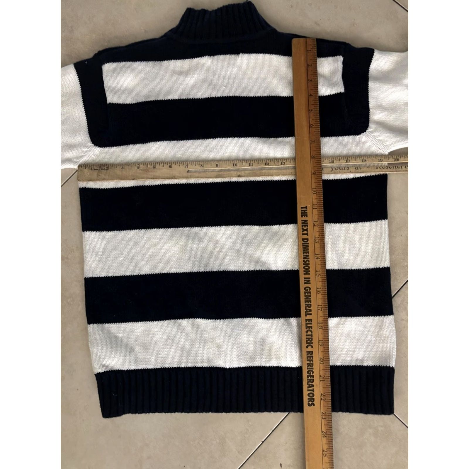 Ralph Lauren VINTAGE Lauren Ralph Lauren Sweater Womens Petite P Navy White Stripe 1/4 Zip Logo Size S / US 4 / IT 40 - 6 Thumbnail