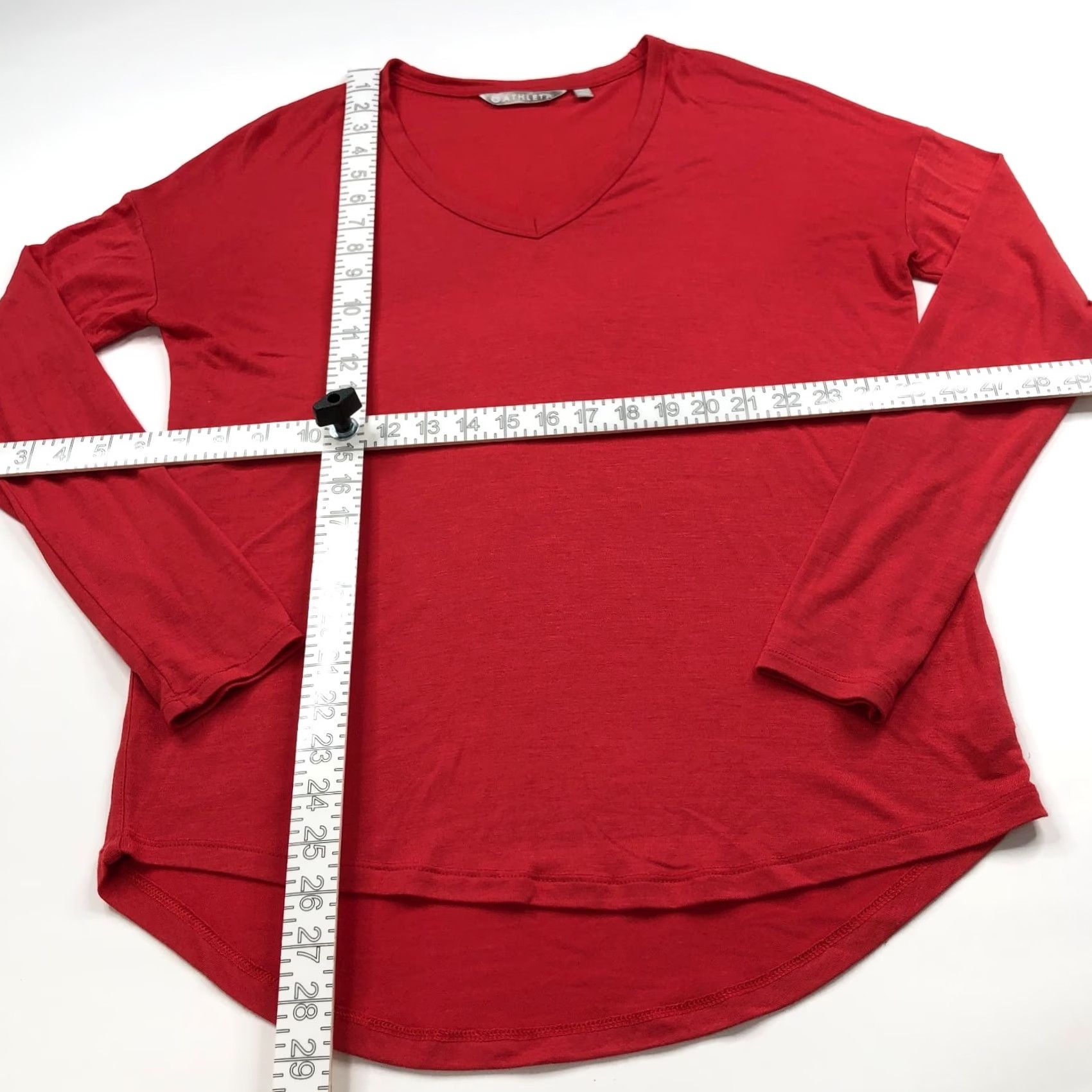 Athleta Athleta Cloudlight Relaxed Top XS Modal V-Neck Pullover Top Red 352820 Size XS / US 0-2 / IT 36-38 - 3 Thumbnail