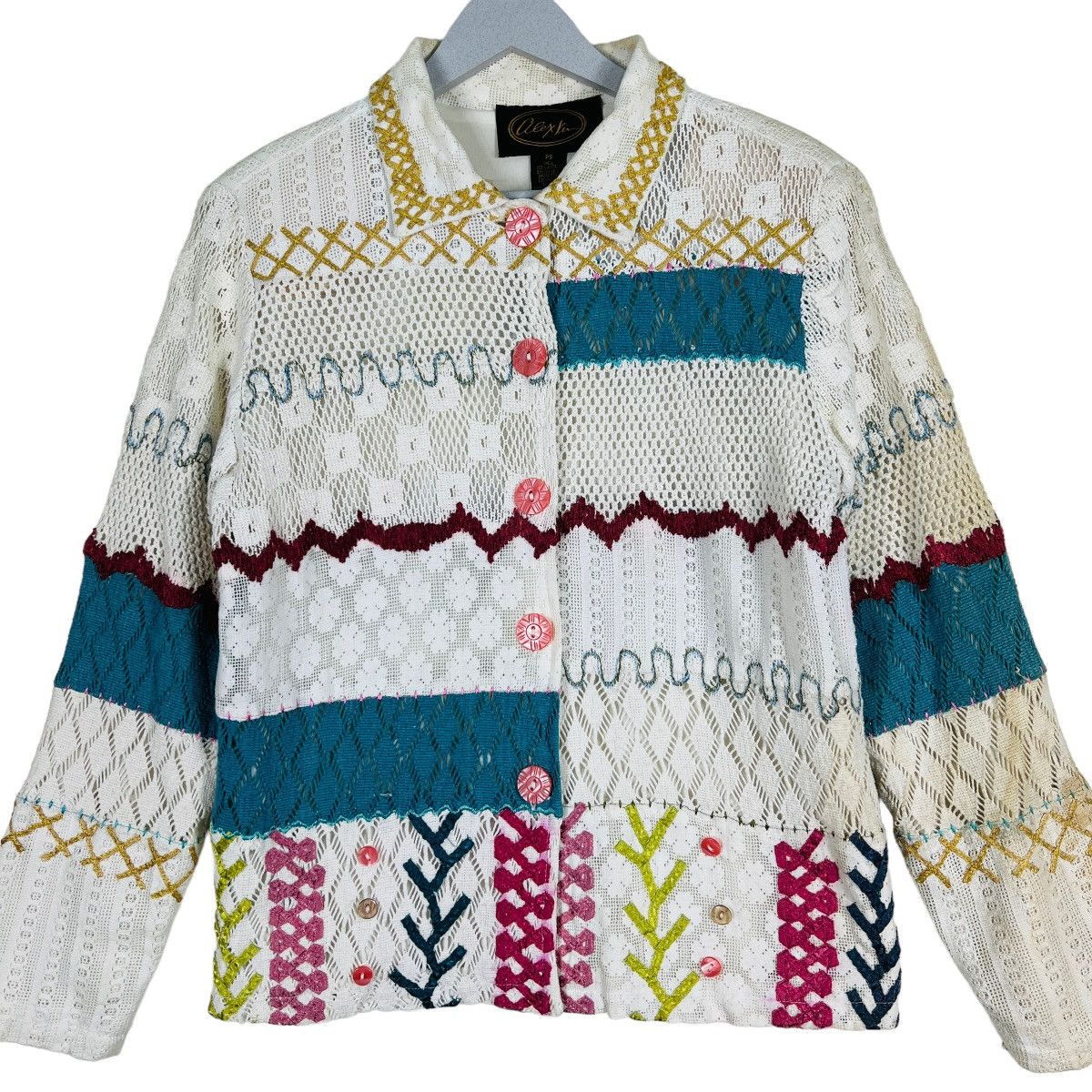 🔥 VINTAGE ALEX KU PATCHWORK COLORY KNITTED