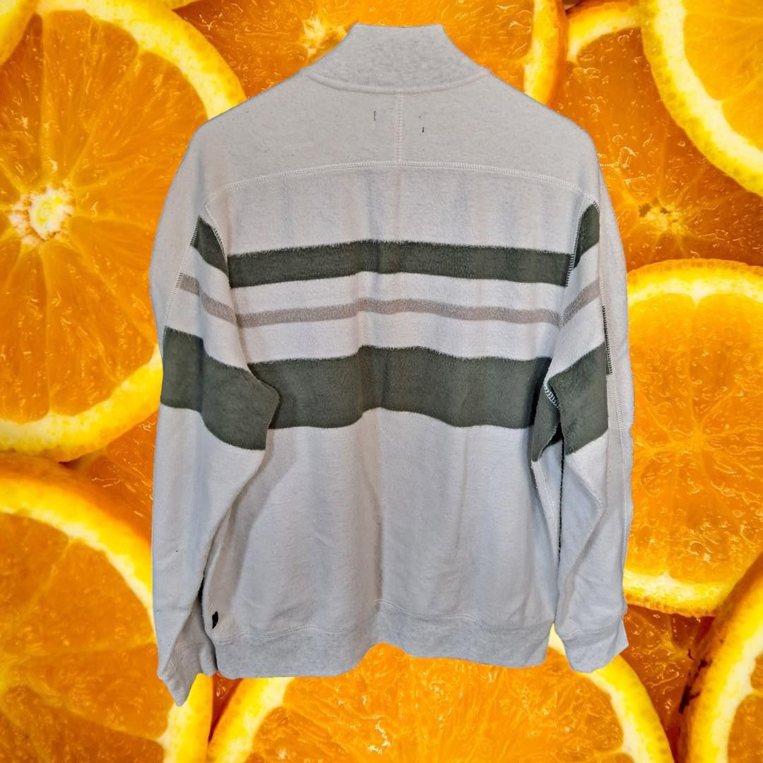 Chaps Chaps 4 Button White with Green and Tan Striped Sweater Size Size US L / EU 52-54 / 3 - 7 Thumbnail
