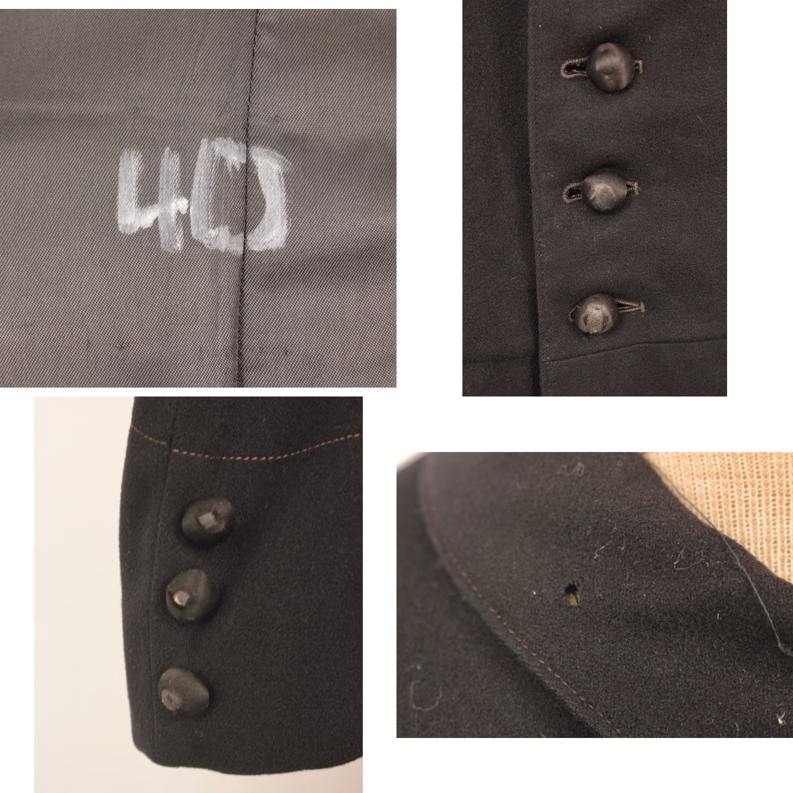 Vintage Edwardian Frock Coat Black Wool Sz M Men’s Vintage 1900s 1900s Edwardian Antique Coat Size US M / EU 48-50 / 2 - 8 Thumbnail