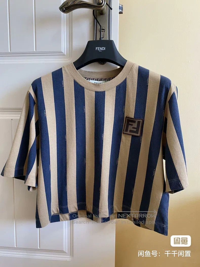 Fendi Fendi Contrasting Striped Letter Logo Short Sleeve T-Shirt Size M / US 6-8 / IT 42-44 - 1 Thumbnail