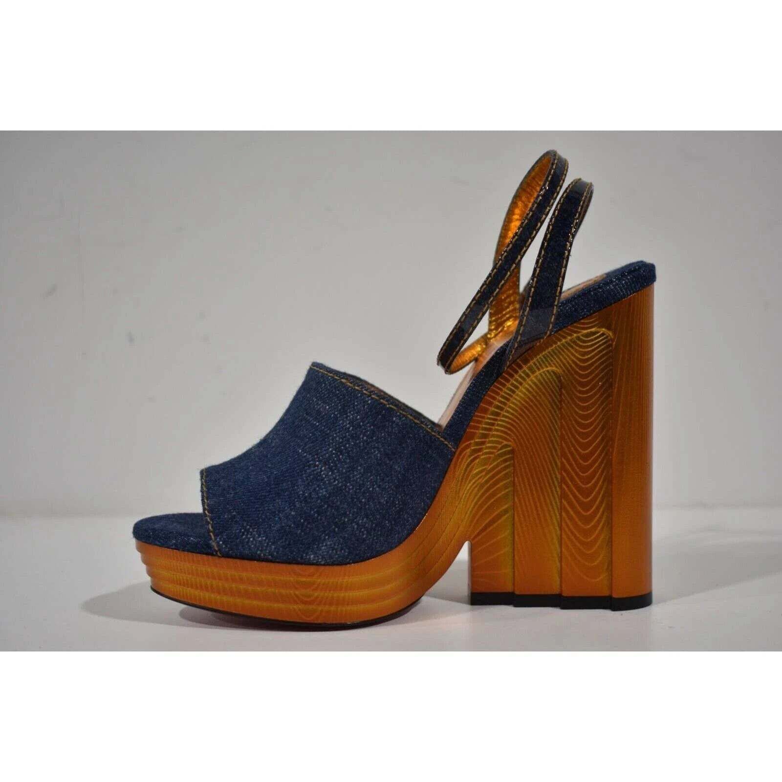 Christian Louboutin Mira Colunata 120 Denim Platform Wedge Sandal Heel Pump 36 Size US 6 / IT 36 - 8 Thumbnail