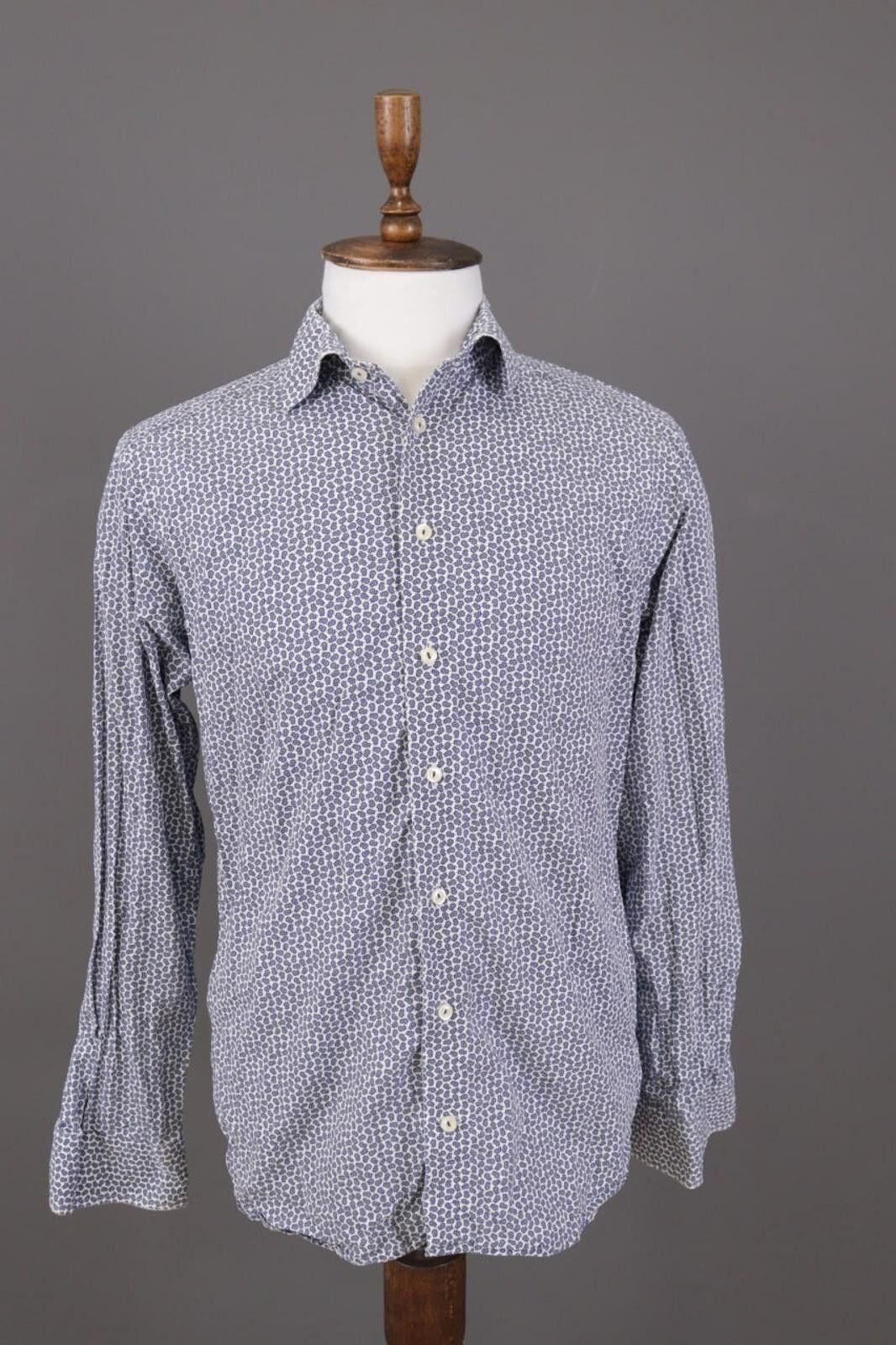 Eton Eton Slim Blue Floral Poplin Button Down Shirt Size 41 / 16 Size US M / EU 48-50 / 2 - 1 Thumbnail