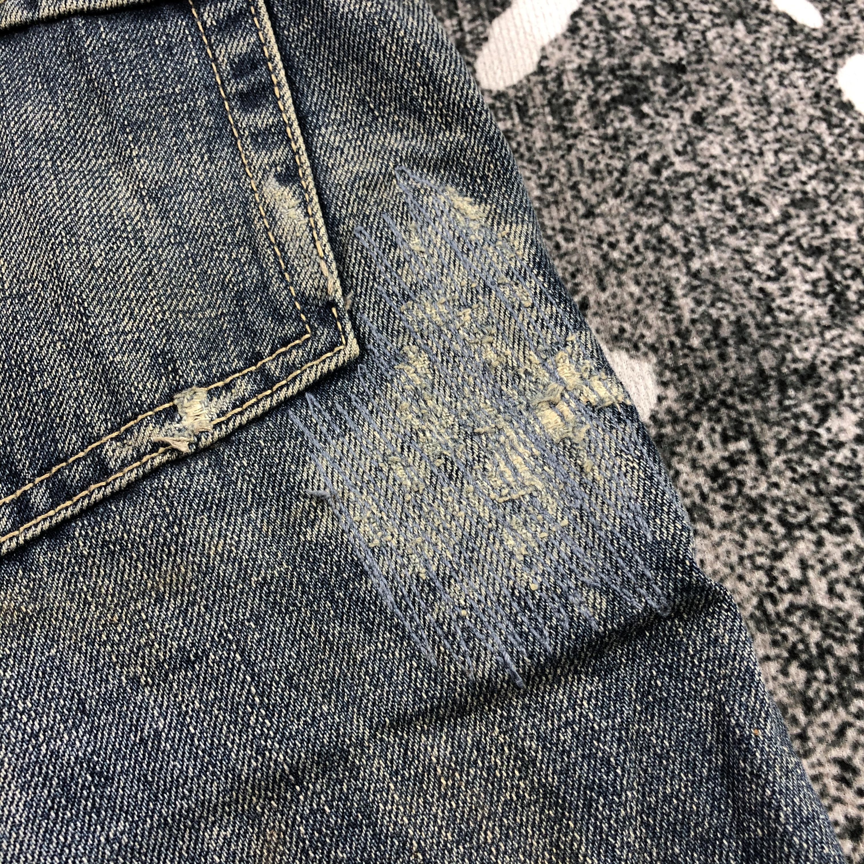 Japanese Brand Heritage Stone Zipper Jeans Faded Dirty Wash Denim Size US 32 / EU 48 - 7 Thumbnail