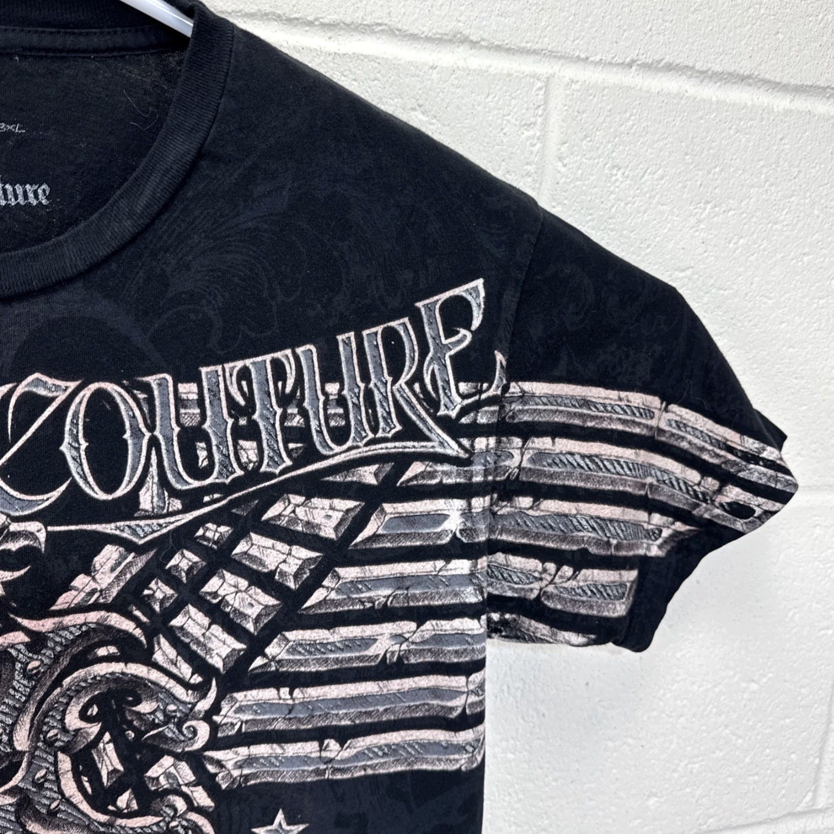 Affliction Affliction The Natural Xtreme Couture T Shirt M Black Logo Graphic Print Men Regular Size Medium Vintage No N/A Size US M / EU 48-50 / 2 - 6 Thumbnail