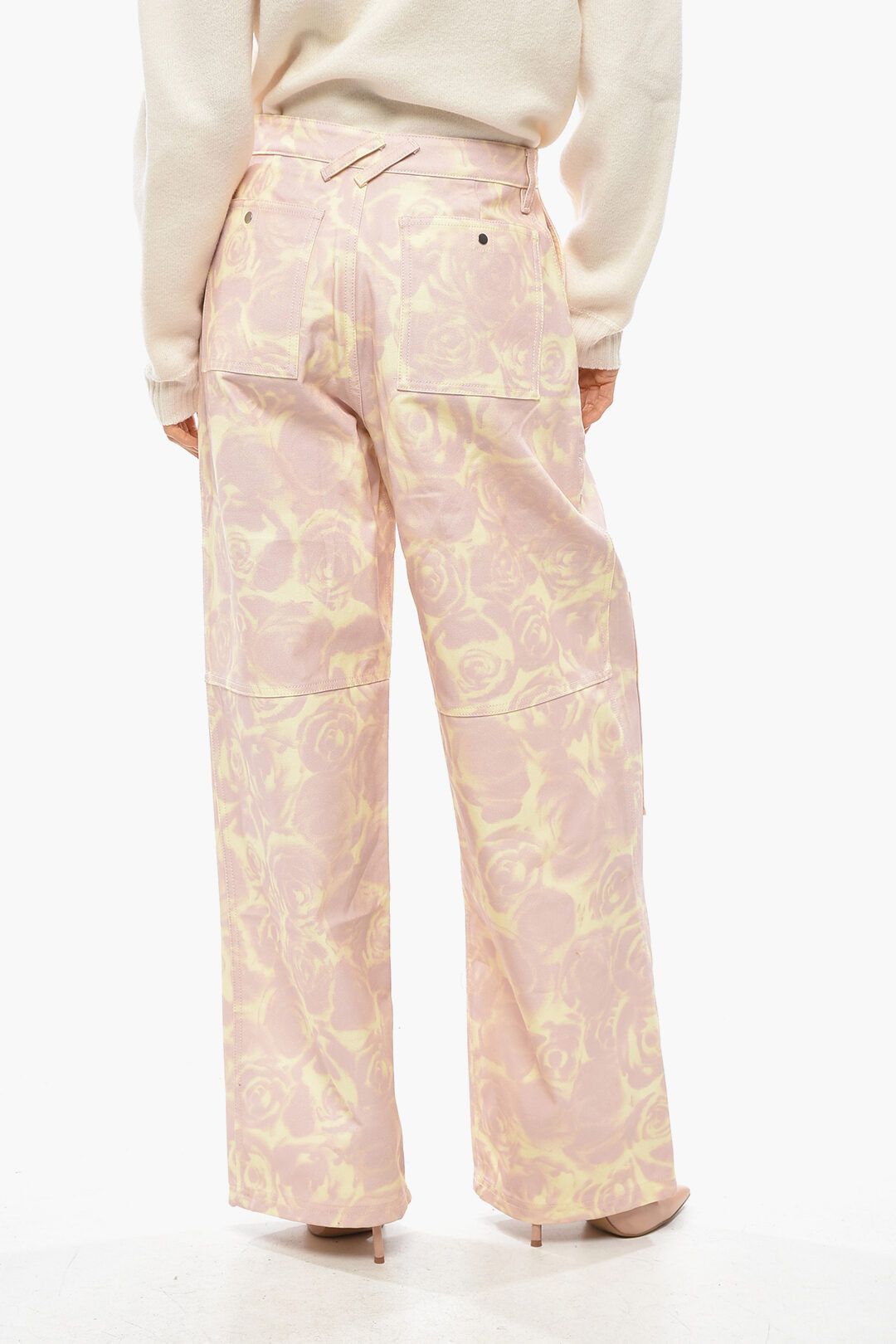 Burberry og1mm1225 Cotton Straight Fit Pant in Pink Size 27" / US 4 / IT 40 - 3 Thumbnail