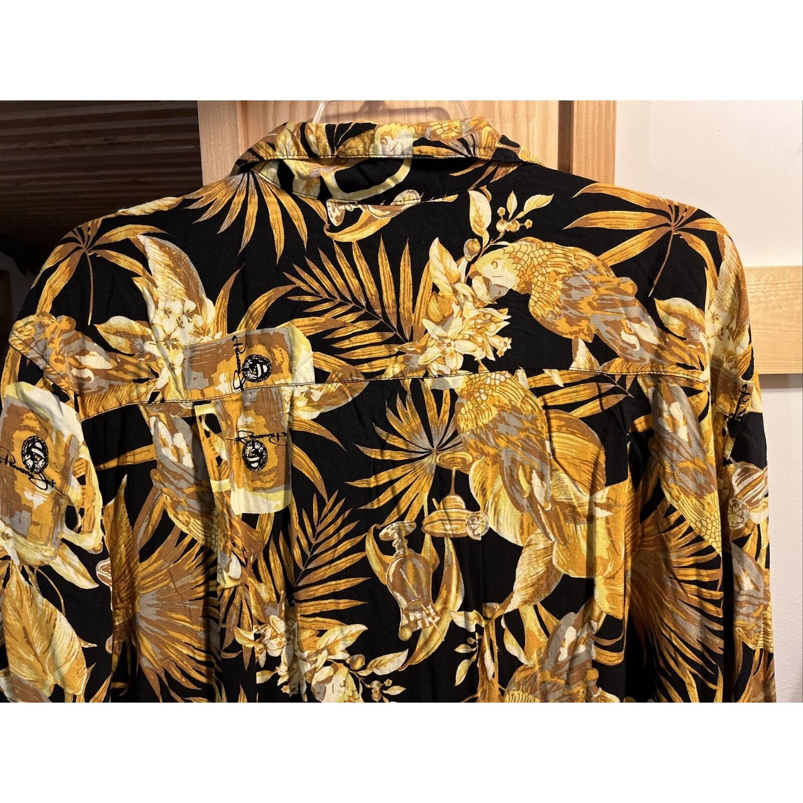 Panama Jack Panama Jack Men's 3XL Golden SS Button Rayon Hawaiian Shirt Size US XXL / EU 58 / 5 - 12 Thumbnail