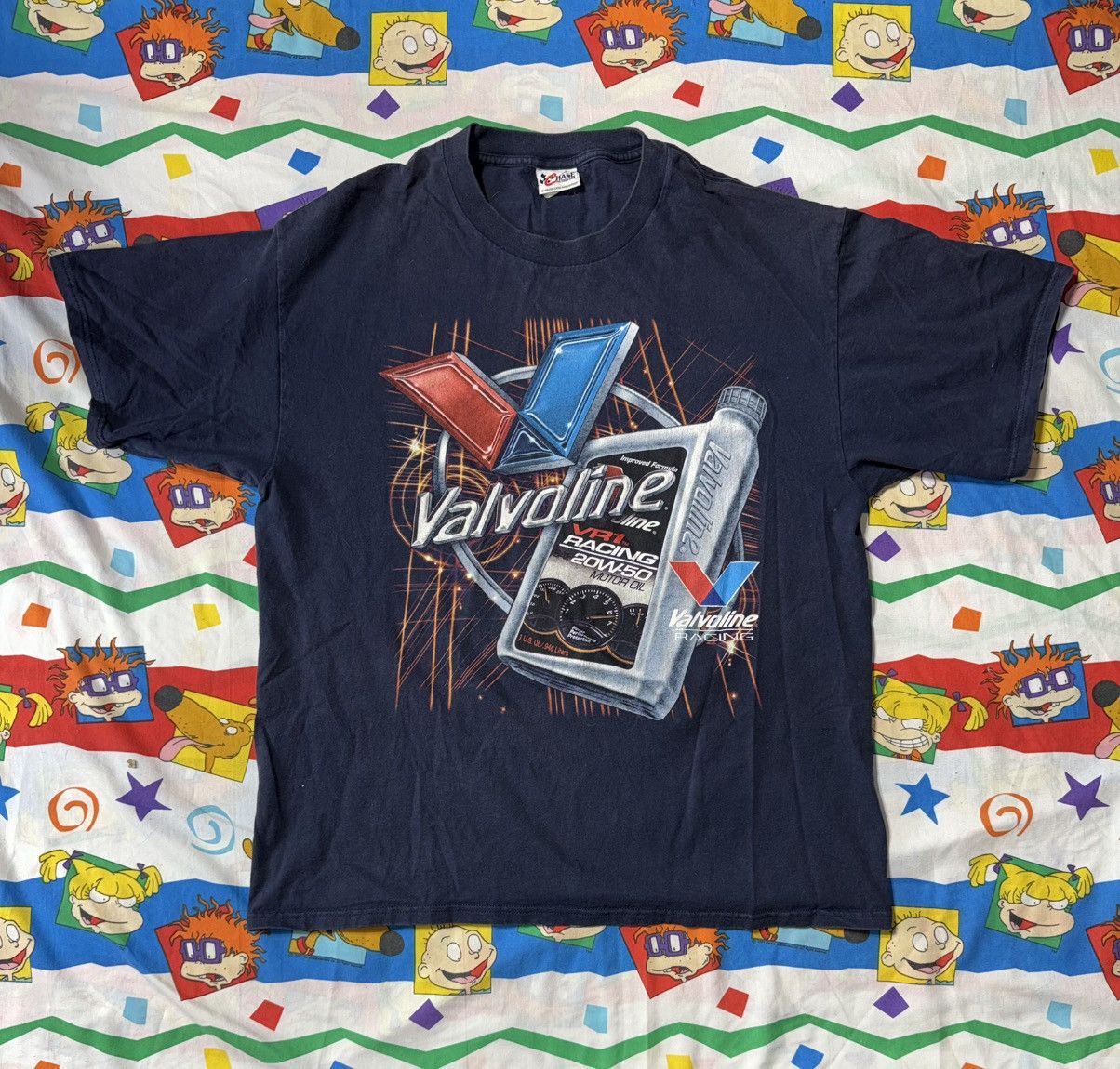 Chase Authentics Vintage Valvoline Navy 90s NASCAR Motor Oil Racing AOP Shirt Size US XL / EU 56 / 4 - 1 Thumbnail