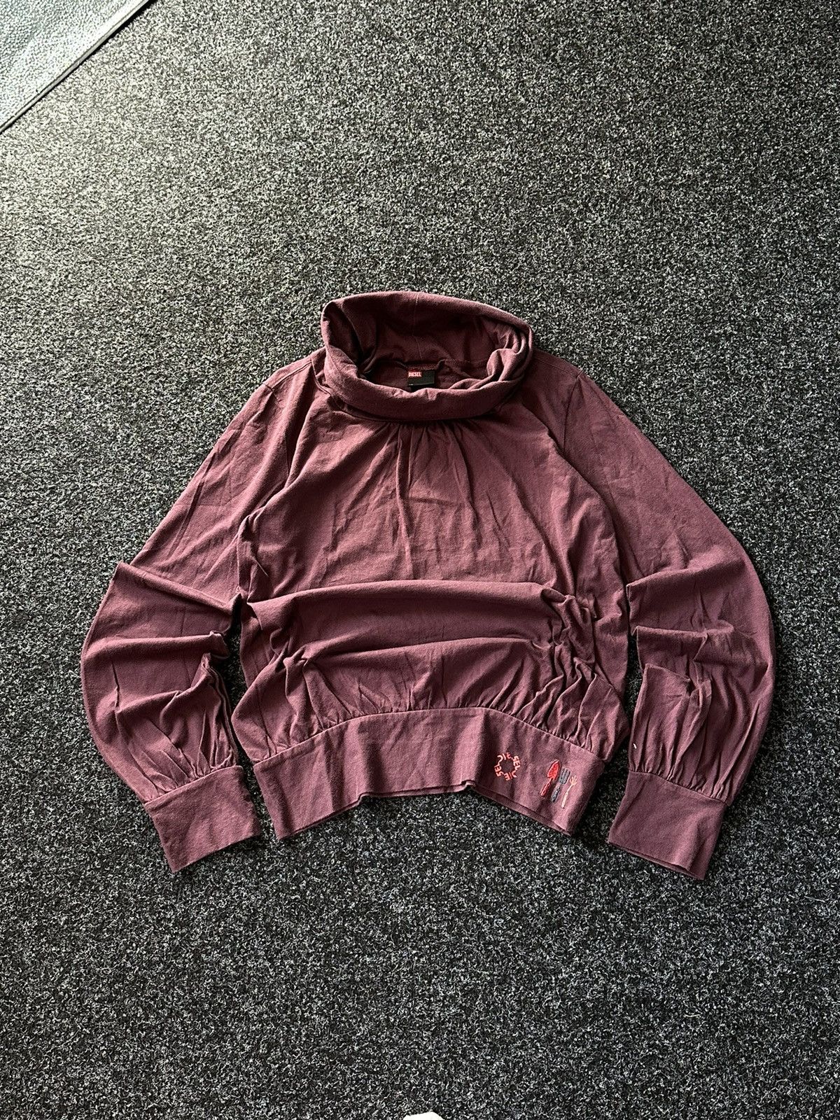 Diesel × Vintage 🚨CRAZY Y2K Diesel Avant Garde Burgundy VINTAGE Long Sleeve Size M / US 6-8 / IT 42-44 - 1 Thumbnail