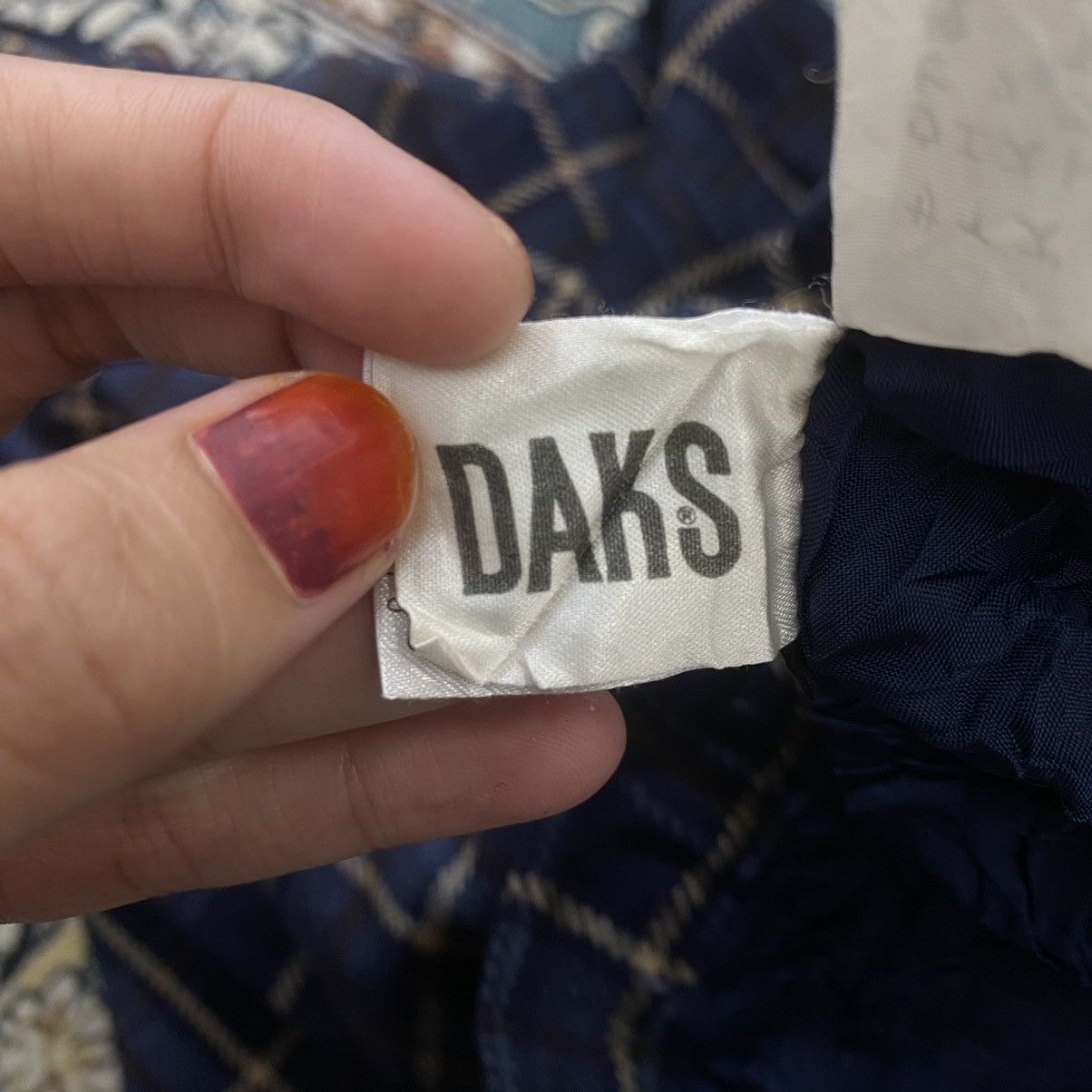DAKS × Vintage Vintage 90s DAKS LONDON ENGLAND Brand Check Tartan Blue Size US 26 / EU 42 - 8 Thumbnail