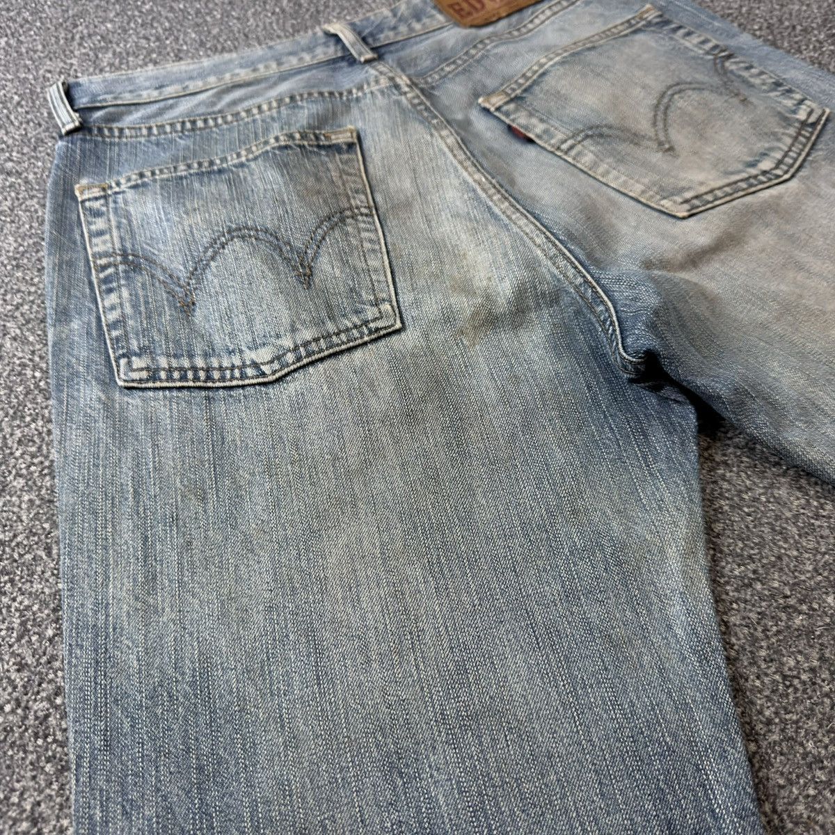 Edwin Vintage 90s Edwin 503 Rebel Distressed Dirty Wash Fade Denim Size US 34 / EU 50 - 11 Thumbnail