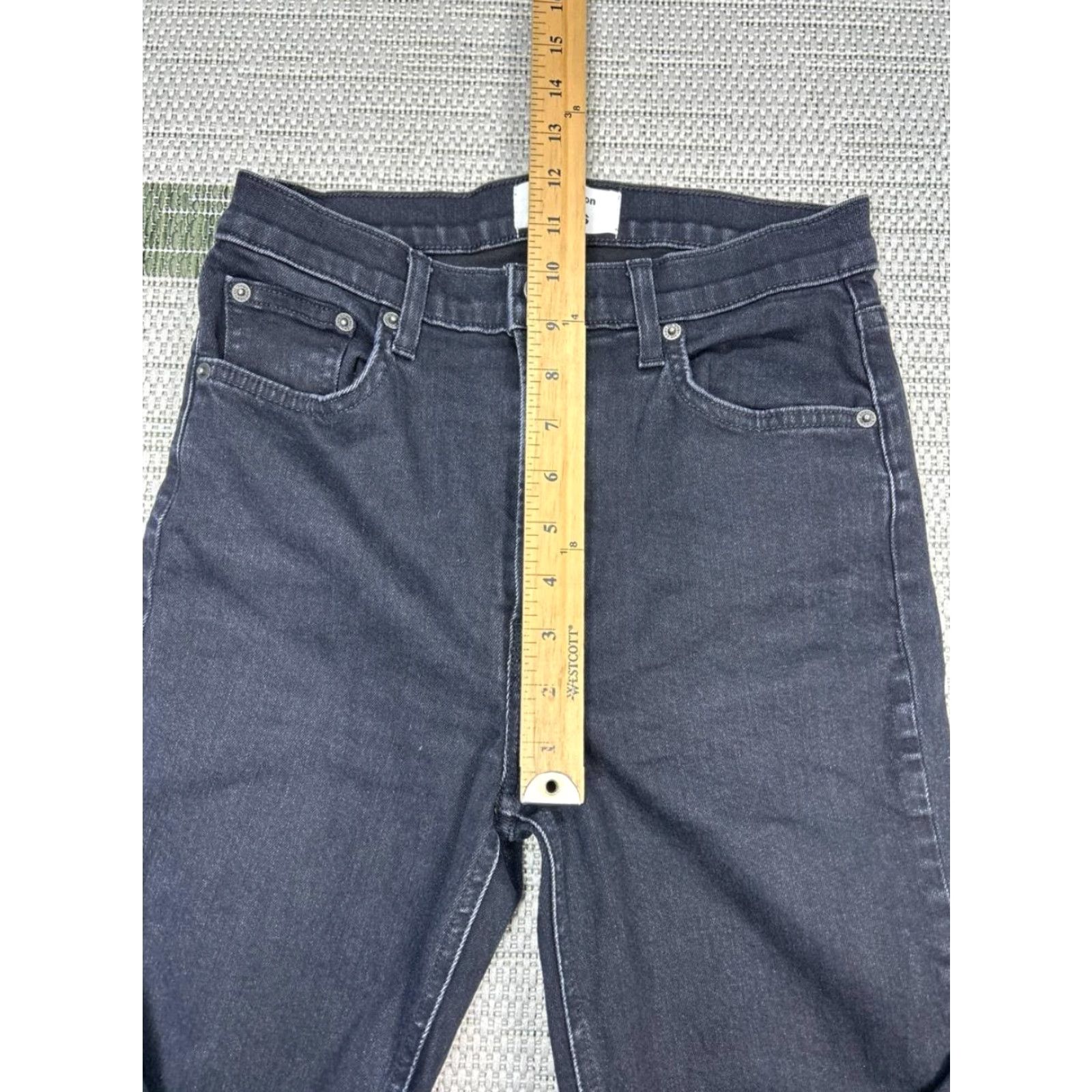 Reformation Reformation Jeans Womens 27 Black Denim Mid Rise Skinny Distressed Pockets 5-Pocket City Preppy Cotton Size 27" / US 4 / IT 40 - 4 Thumbnail