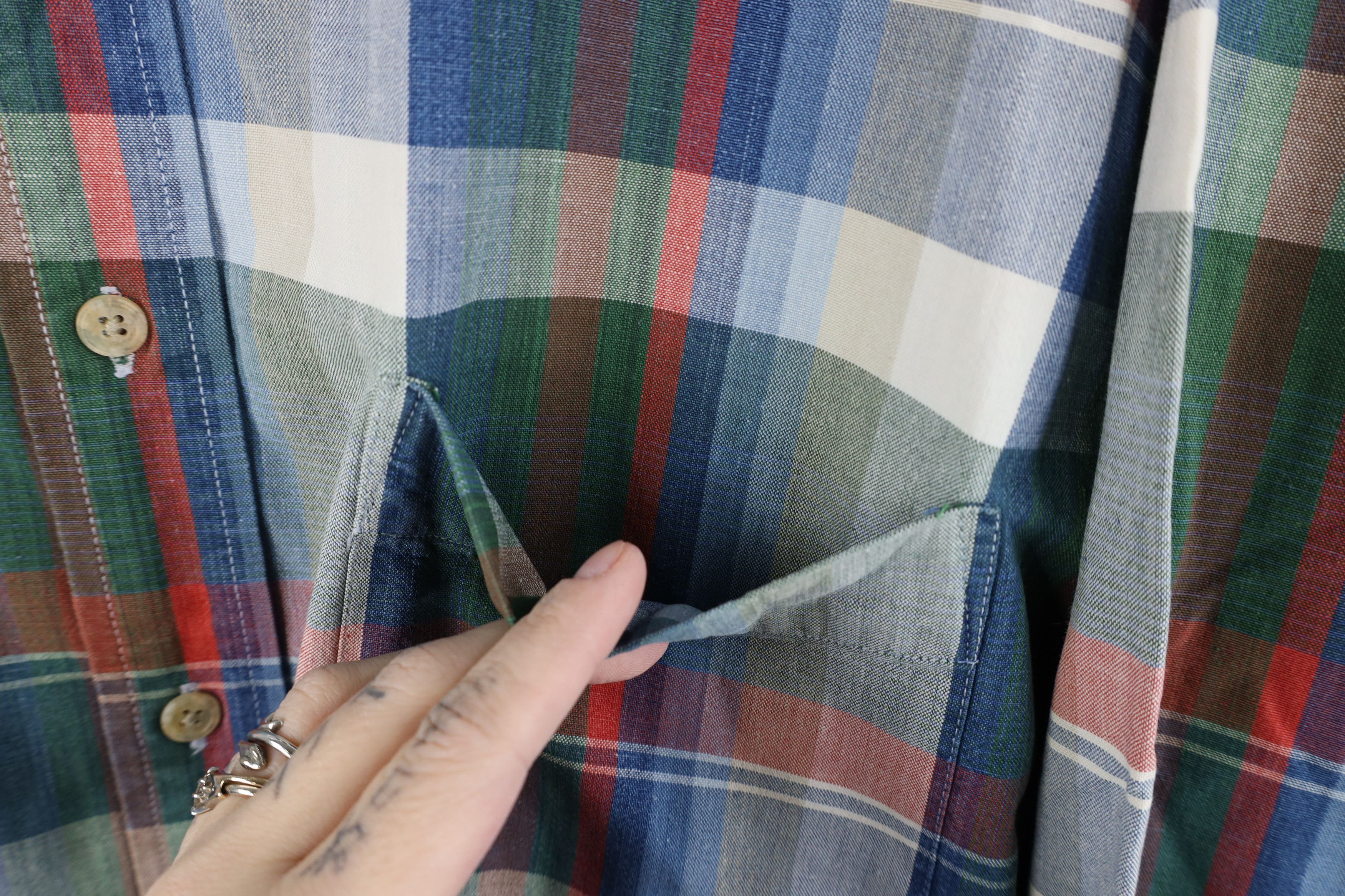 Vintage Vintage 90s Streetwear Long Sleeve Button Shirt Plaid Size US XL / EU 56 / 4 - 6 Thumbnail