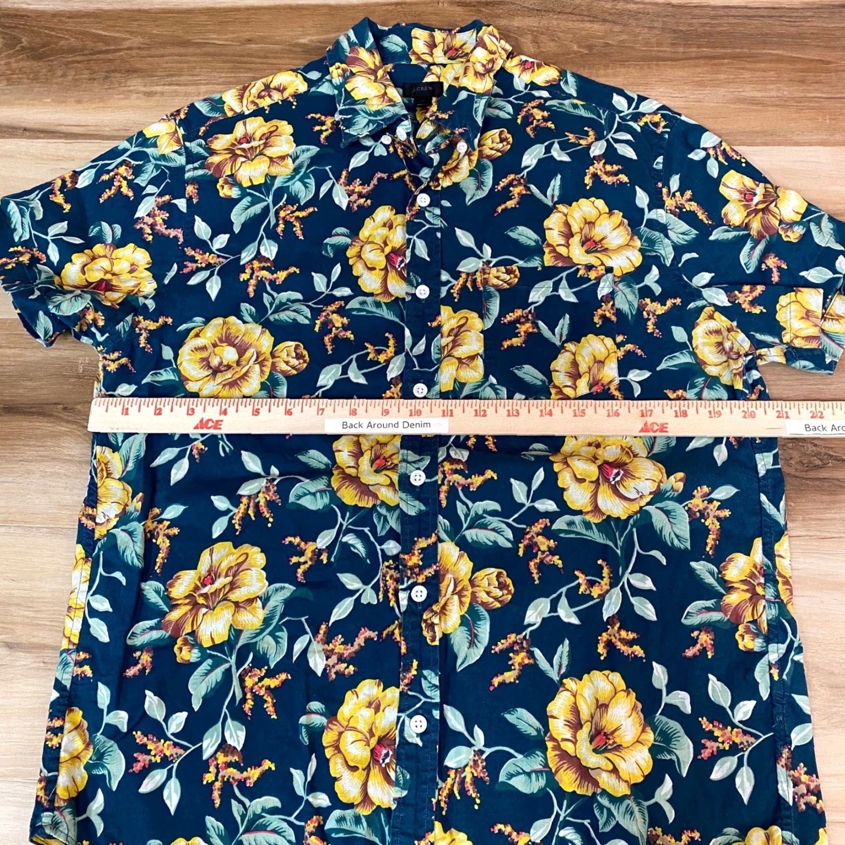 J.Crew J. Crew Shirt Mens Medium Short Sleeve Button-Down Floral Print Green Yellow Size US M / EU 48-50 / 2 - 7 Thumbnail