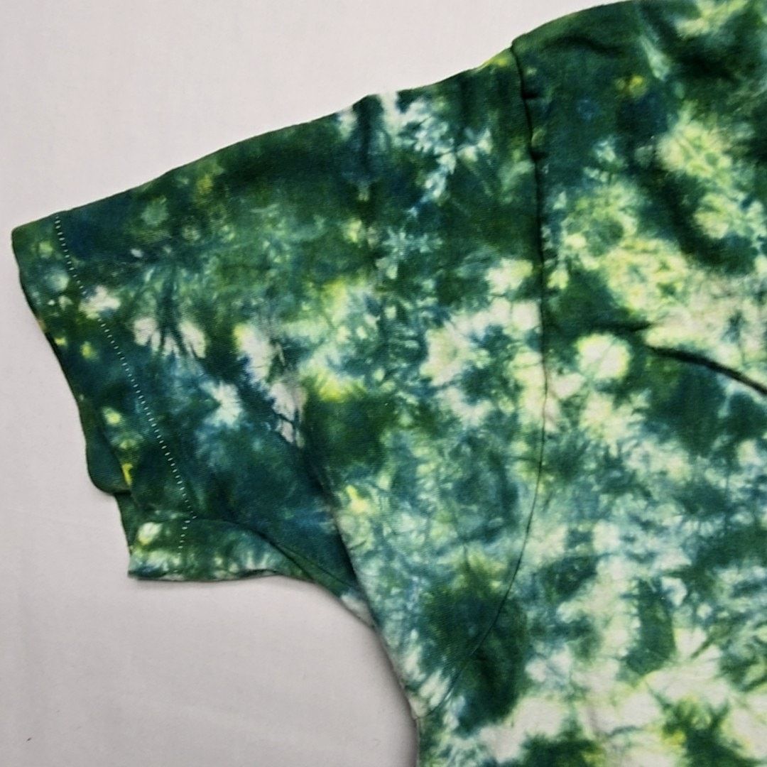 Hanes Vintage Tie Dye V-neck Shirt Green Blue XL Cotton Tee 90s Size XL / US 12-14 / IT 48-50 - 4 Thumbnail
