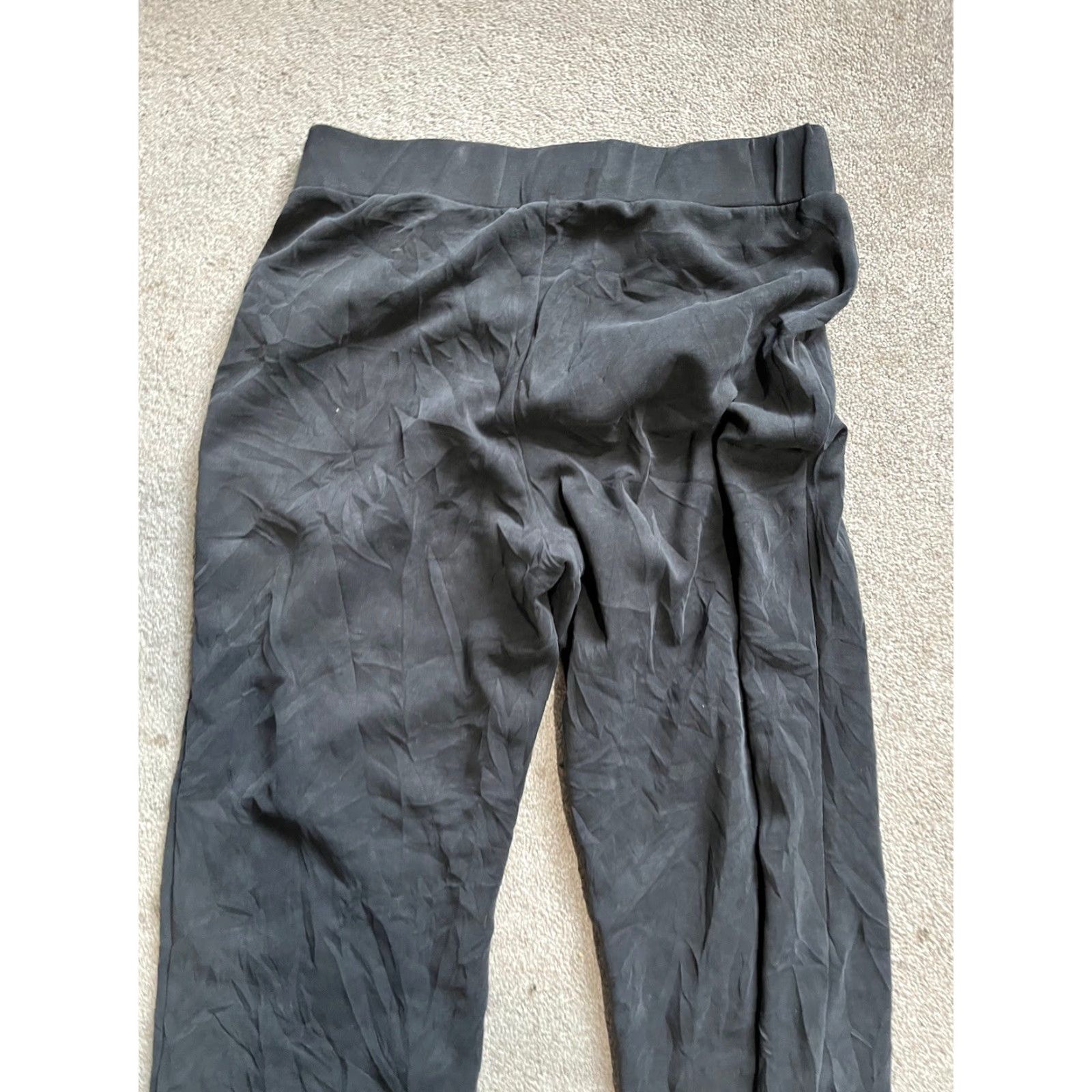 Vintage Cable & Gauge Pants Womens L Black Stretch Ankle Slit Straight Wide Leg Trousers/ Pants Casual Workwear 29in Inseam Size 36" / US 14 / IT 50 - 4 Thumbnail