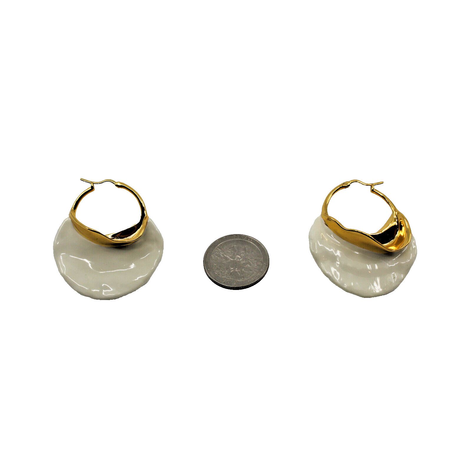 Celine Celine White Textured Swirl Phoebe Philo Collection Earrings Size ONE SIZE - 5 Thumbnail