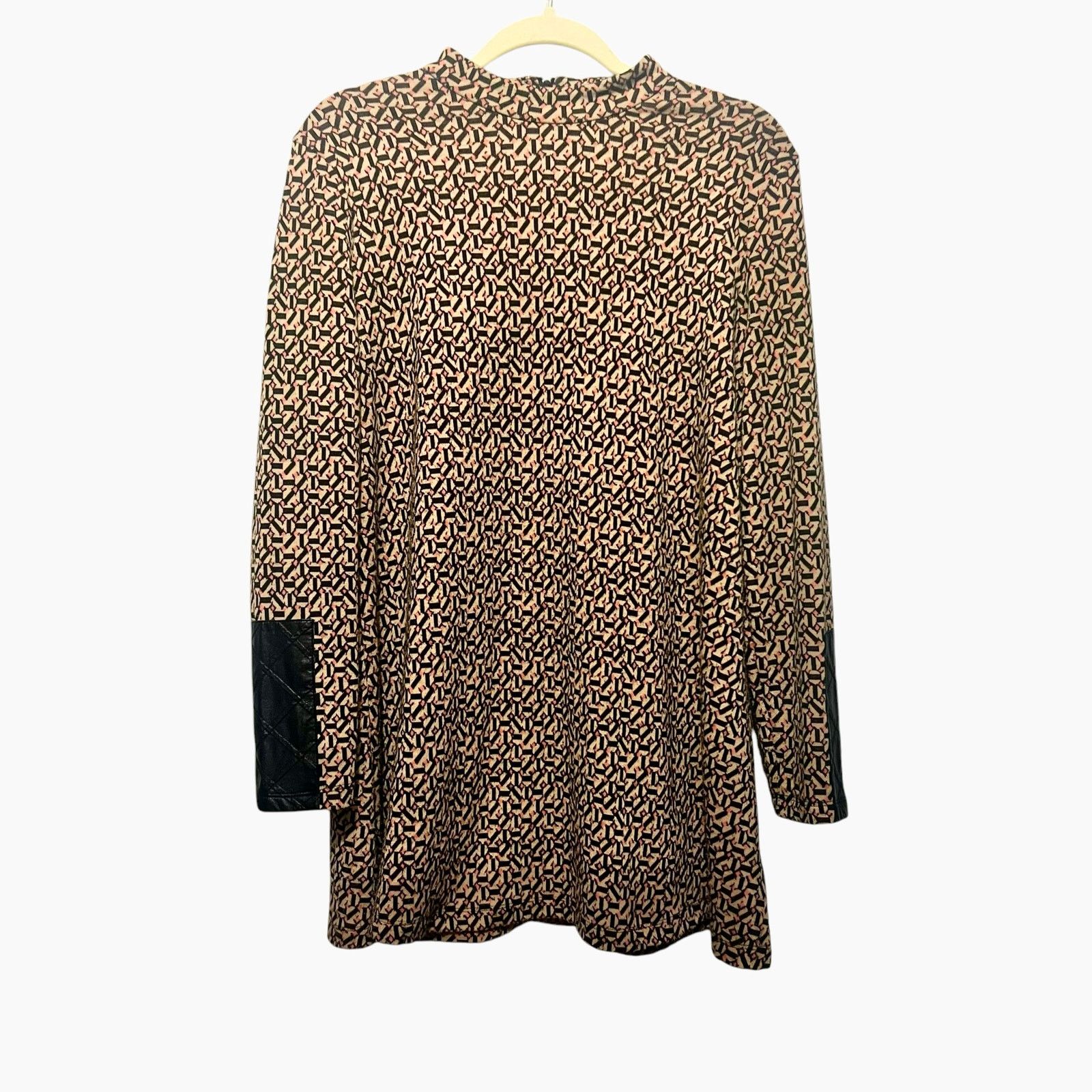 Other Tyler Bow Crissy Geo Print Mock Neck Tunic Faux Leather M Size M / US 6-8 / IT 42-44 - 2 Thumbnail