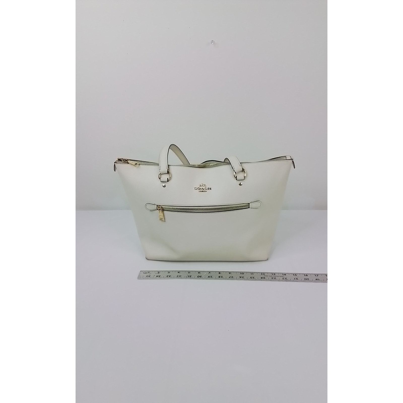 Coach Coach Gallery Leather Tote Purse Gold/Chalk F79608 #J3032 Size ONE SIZE - 18 Thumbnail