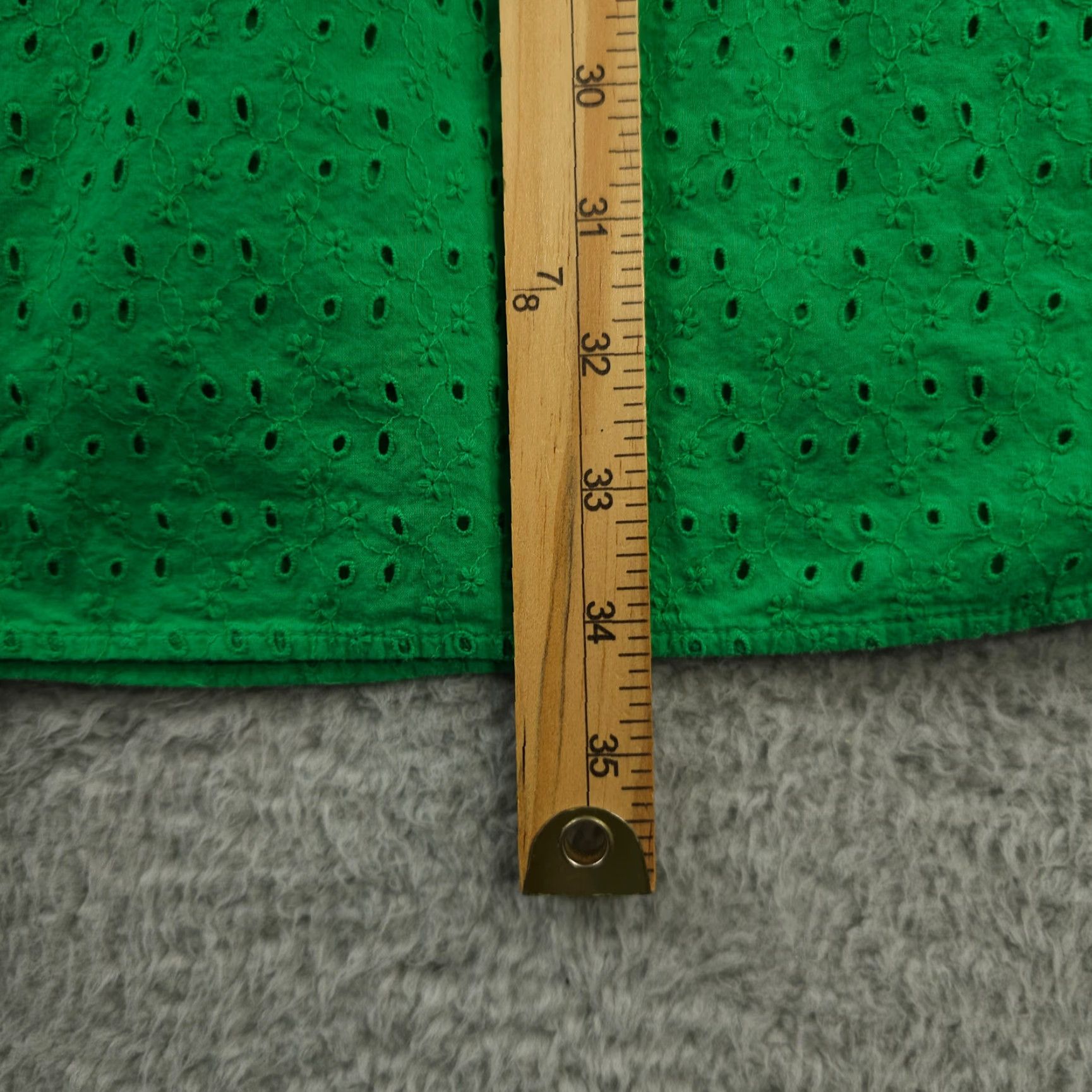 J.Crew J Crew Mercantile Dress Womens XXS Green Eyelet Collared Tie Front Lined Knee Size XXS / US 00 / IT 34 - 7 Thumbnail