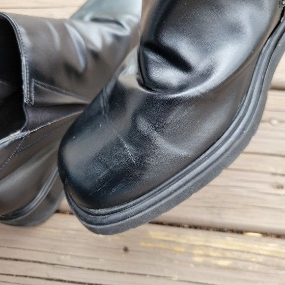 Vintage Vintage 90s y2k Bratz Black Faux Vegan Leather Chunky Heel S Size US 9 / IT 39 - 4 Thumbnail