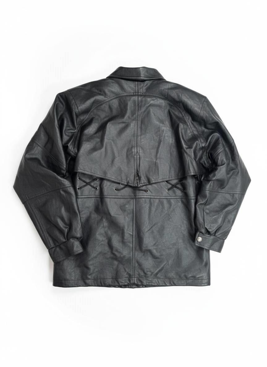 Vintage 90s Vintage Oversized Multi-Pocket Leather Field Jacket Size US L / EU 52-54 / 3 - 2 Thumbnail