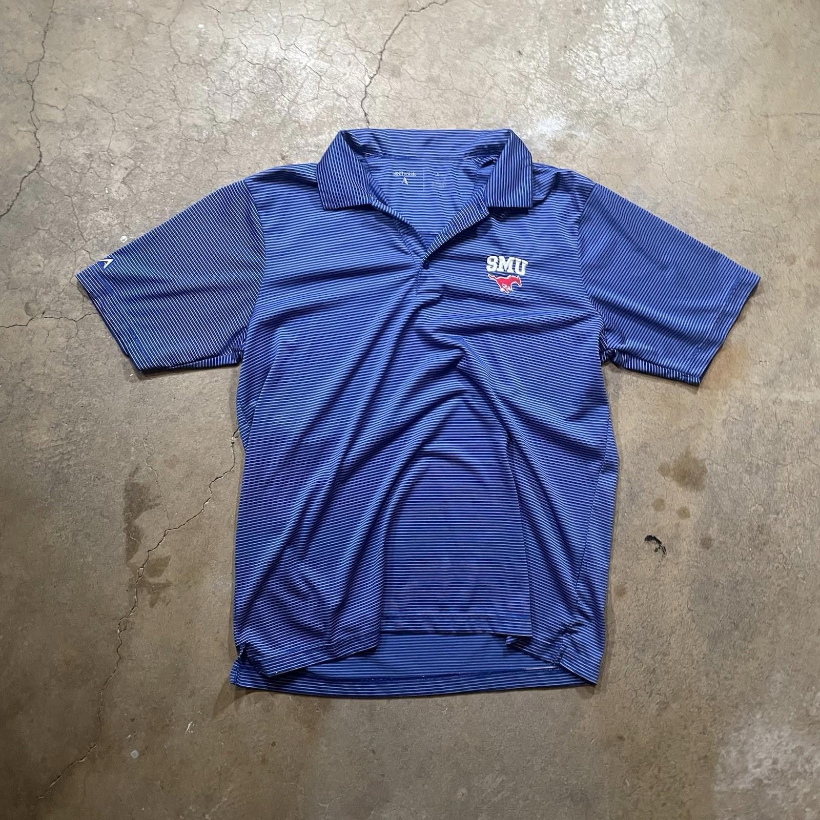 Antigua SMU Mustangs Antigua Men’s Polo Blue Golf Shirt Size L Size US L / EU 52-54 / 3 - 1 Thumbnail