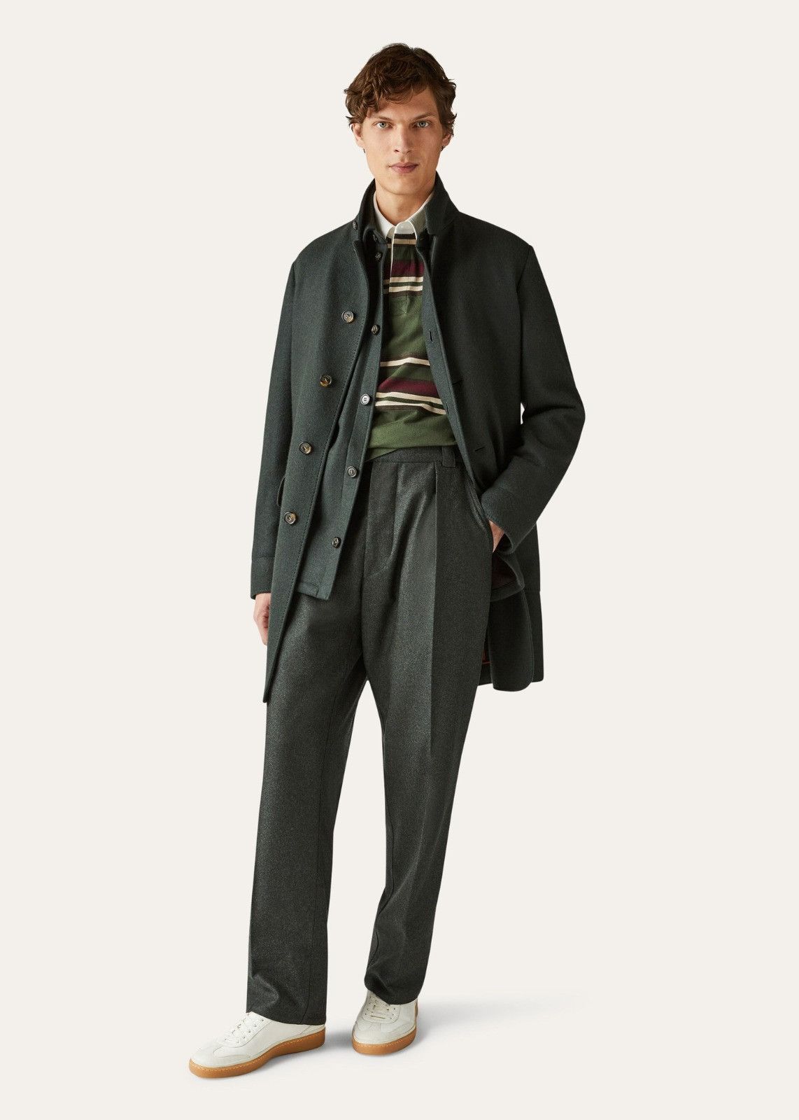 Loro Piana o1srvl11e1224 Double Cashmere Jersey Overshirt in Dark Green Size US XL / EU 56 / 4 - 3 Thumbnail